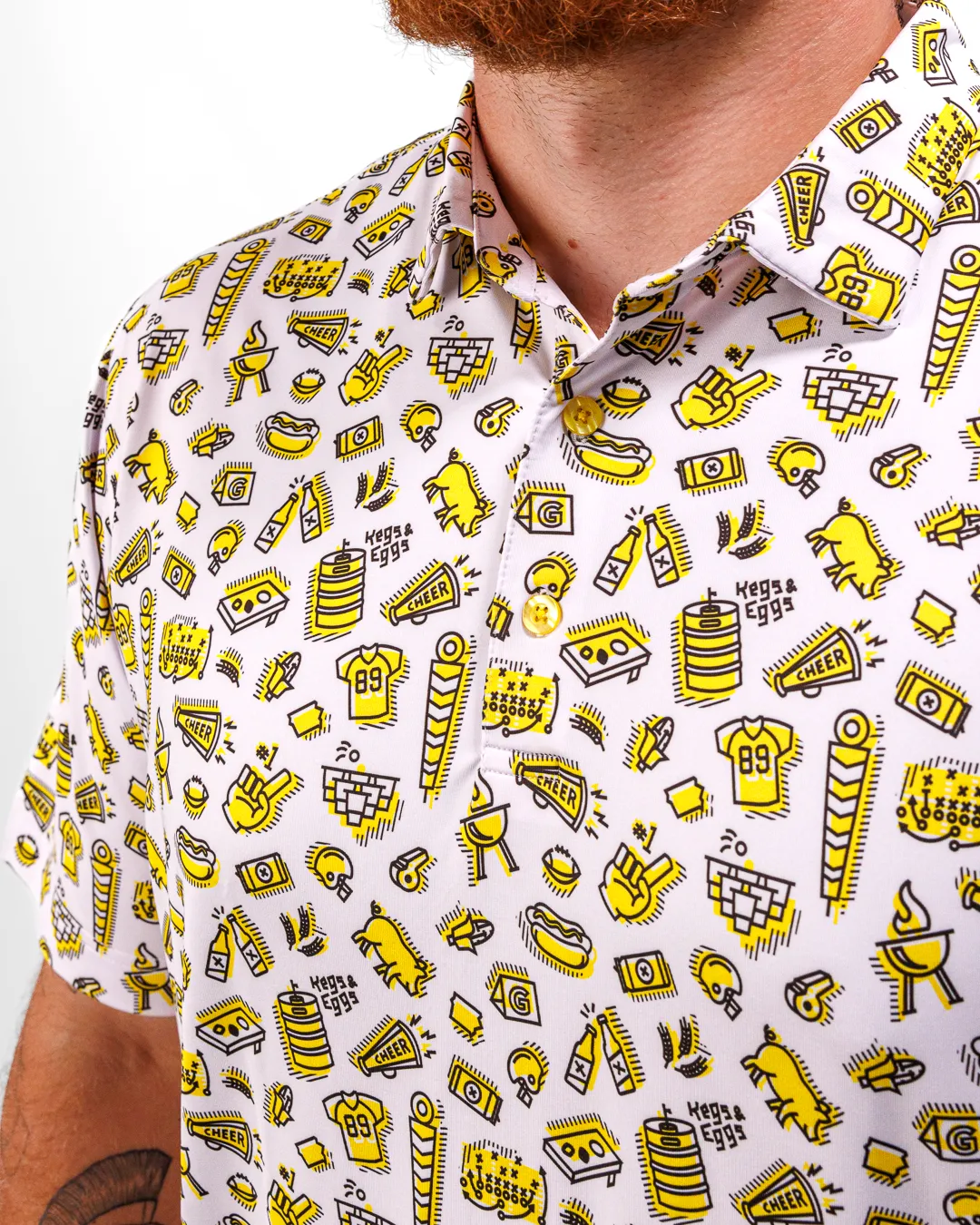 Iowa Game Day Men's Polo Sustainable Dye Process