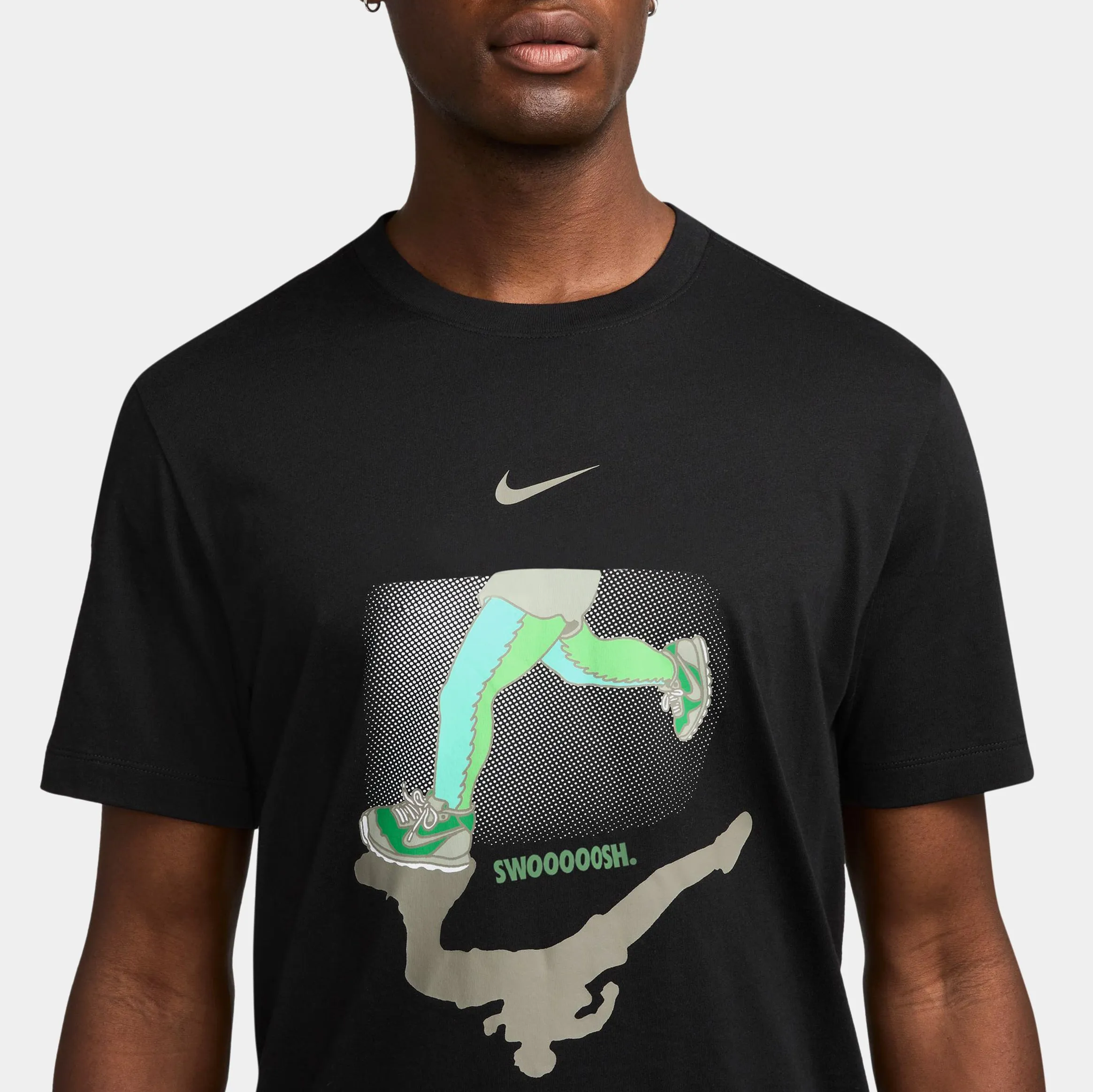 UV Protective Coating IYKYK Running Graphic Mens Short Sleeve Shirt (Black)