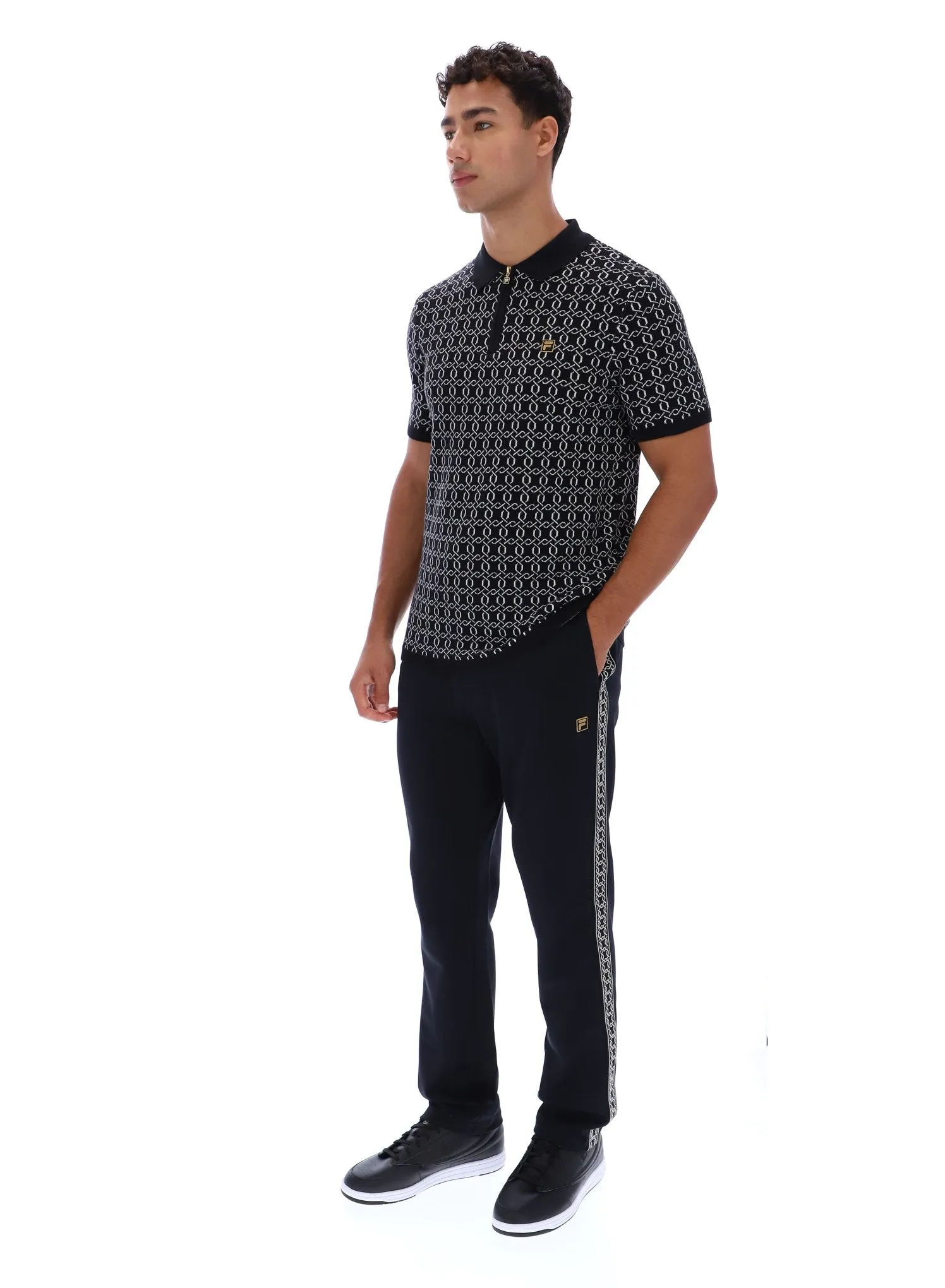 Jackson Jacquard Knit Zip Polo Shirt timeless