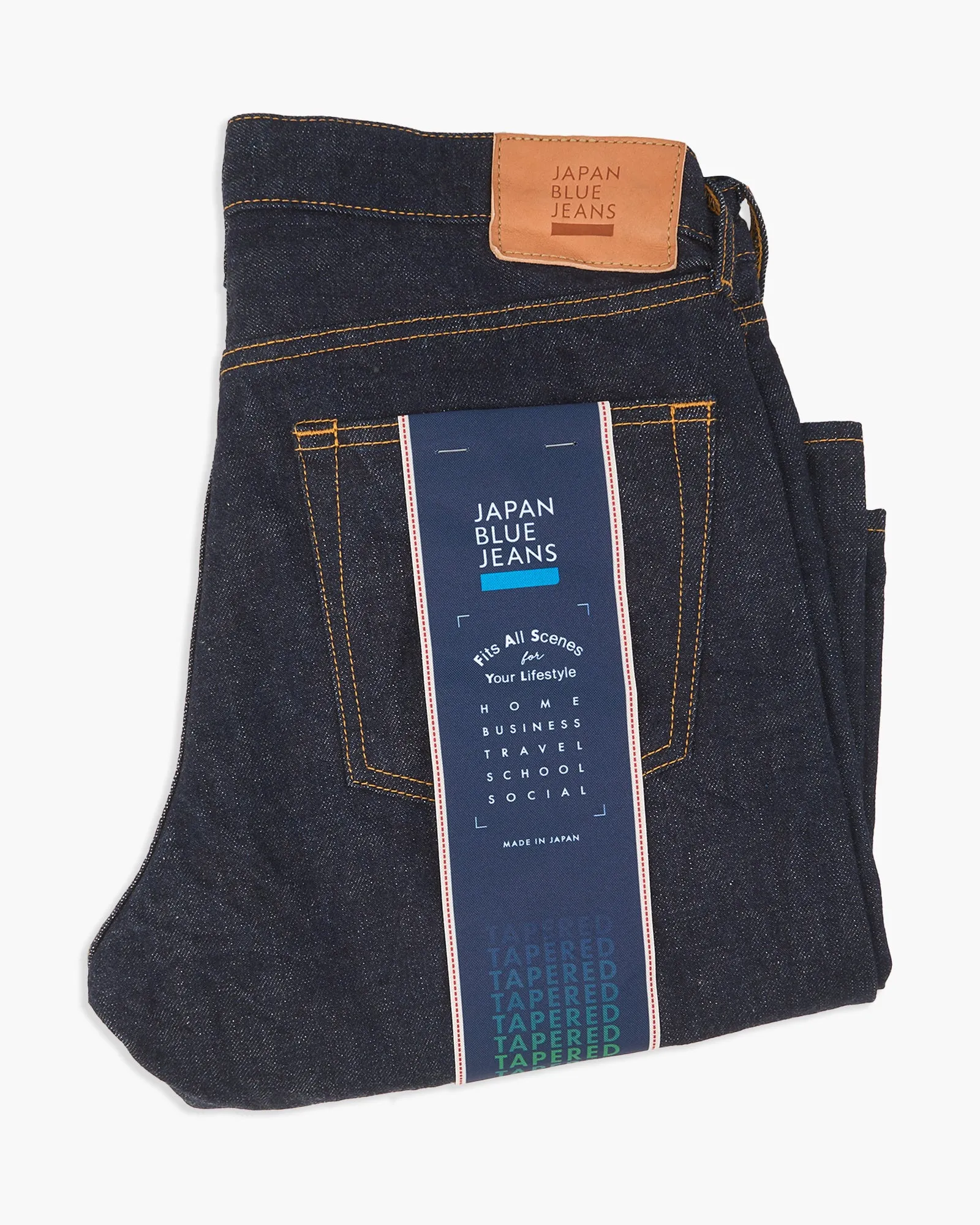 Japan Blue J201 Tapered Fit 14.8oz US Cotton Selvedge Mens Jeans - Indigo Classic Gym Ready