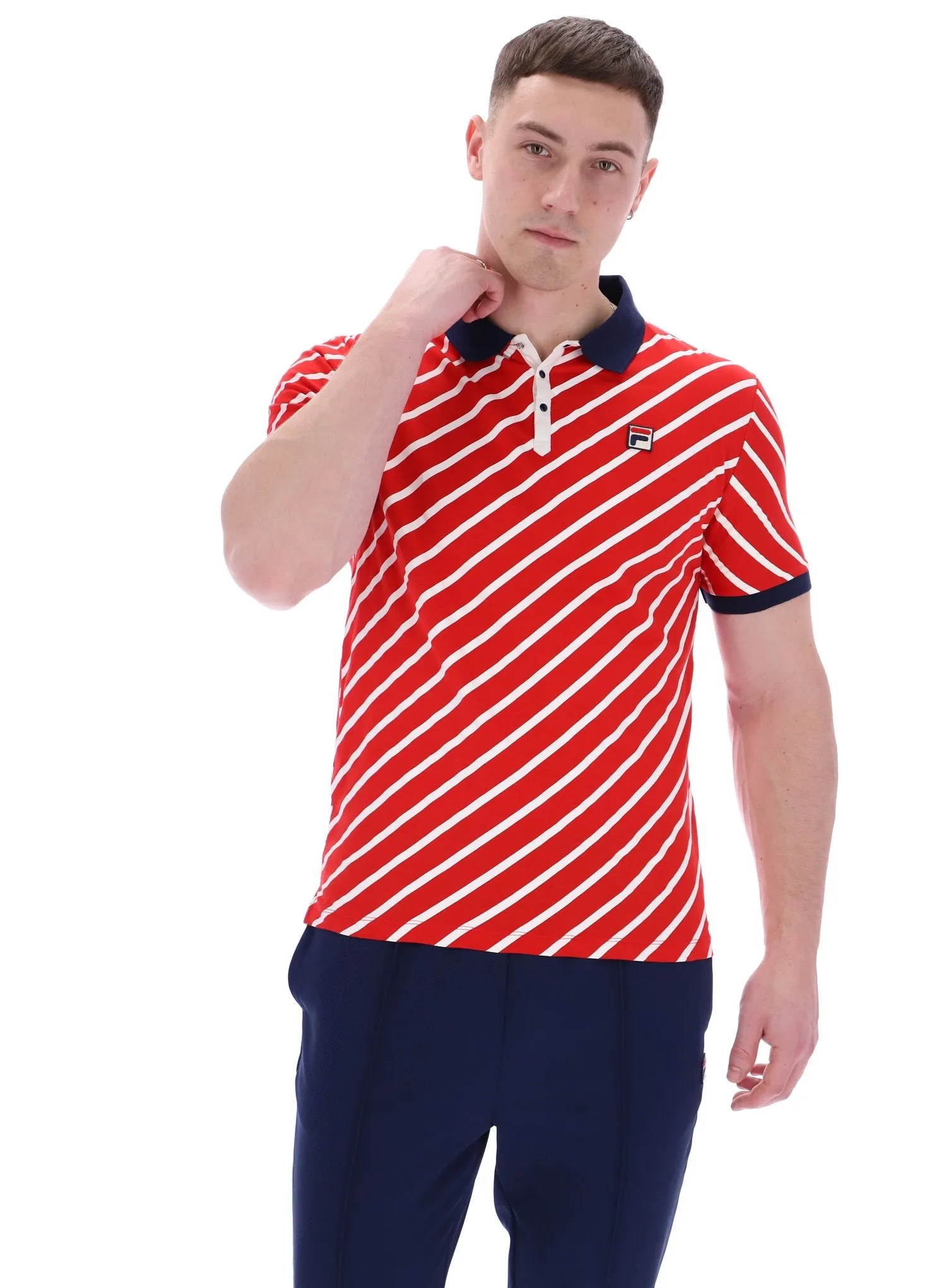 Quick Fit Performance Relaxed Comfort Wear Jaye Diagonal Stripe Polo