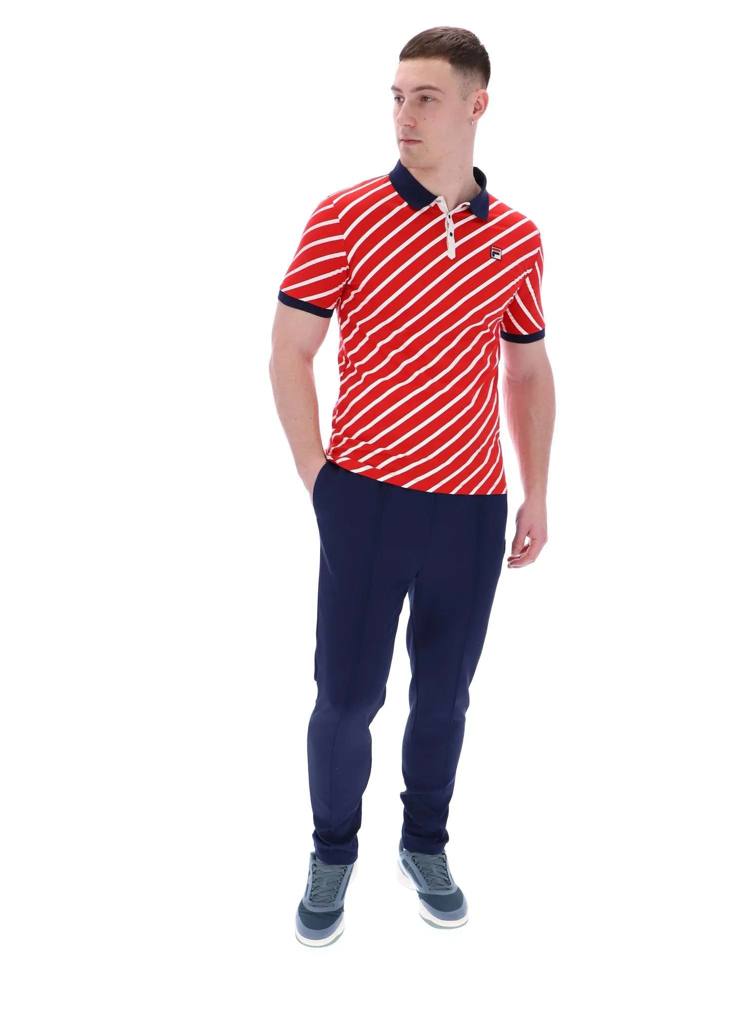 Jaye Diagonal Stripe Polo Flexible Fit Design Tagless Comfort