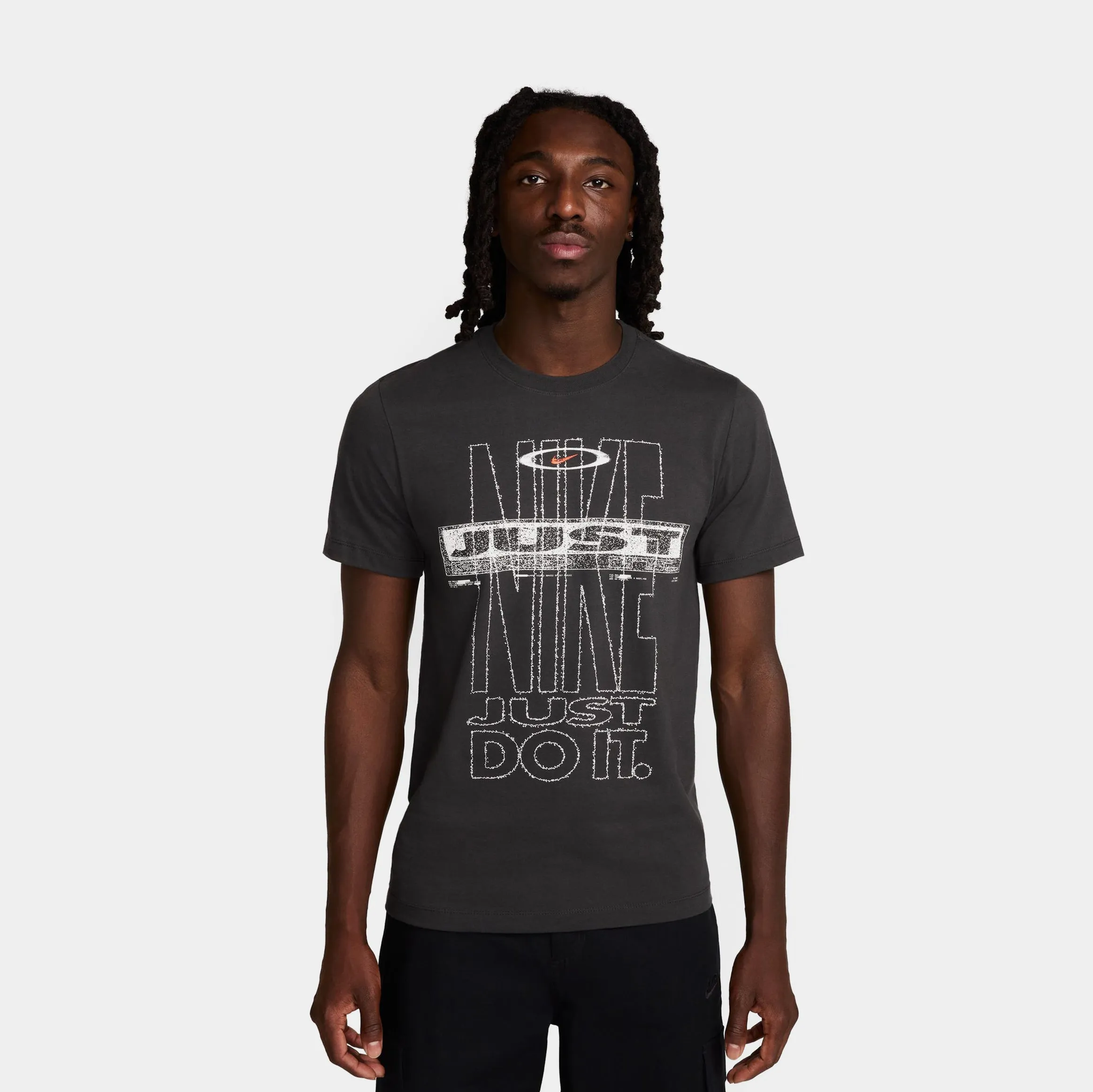 Chic Comfort Just Do It Graphic  Mens Short Sleeve Shirt (Black/White)