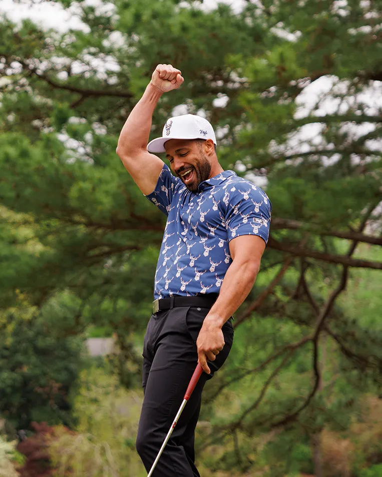 Ribbed Trim Daytime Look Kentucky Buck Men's Polo