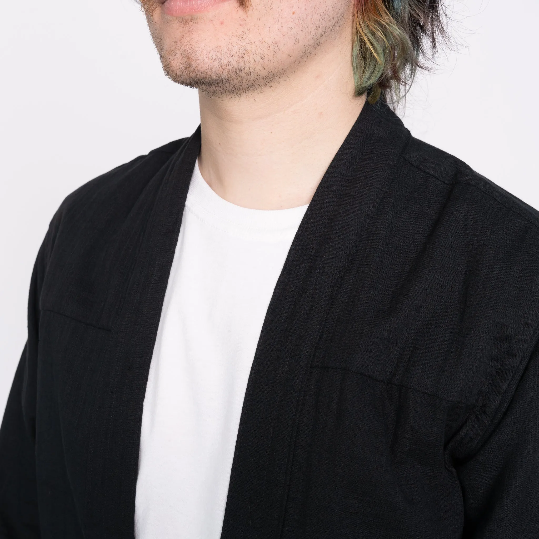 Street Chic Kimono Shirt - Double Weave Gauze - Black