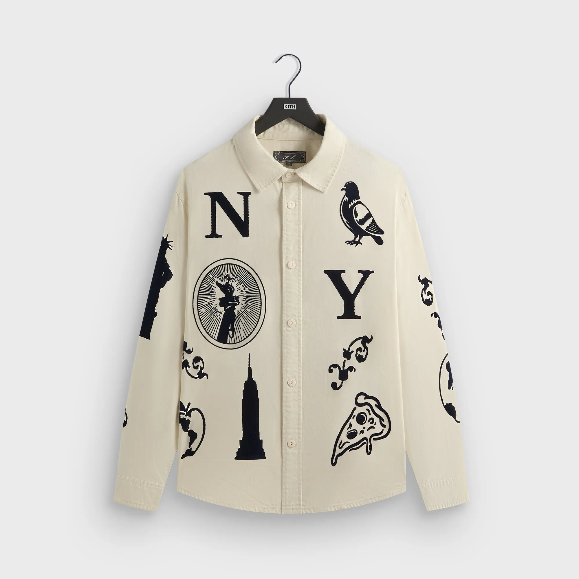 Kith Artisanal NY Graphic Apollo Shirt - Sandrift Bonded Closure Mechanism Water Repellent Coating