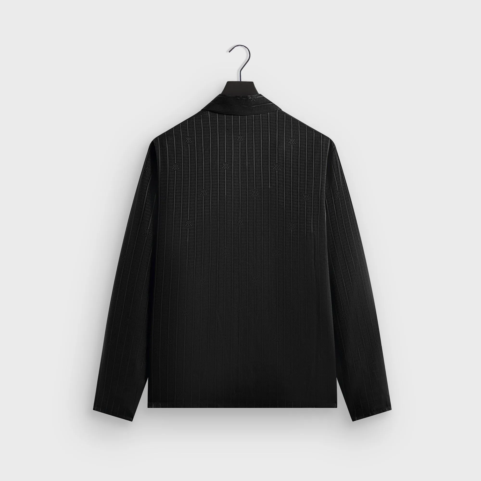 Kith Crest Logo Boxy Collared Overshirt - Black Everyday Urban Style Crisp Layer