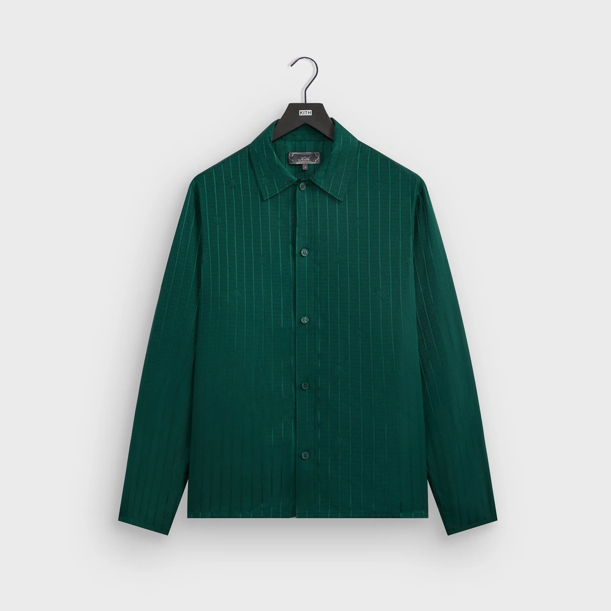 Mark Style Kith Crest Logo Boxy Collared Overshirt - Fairway