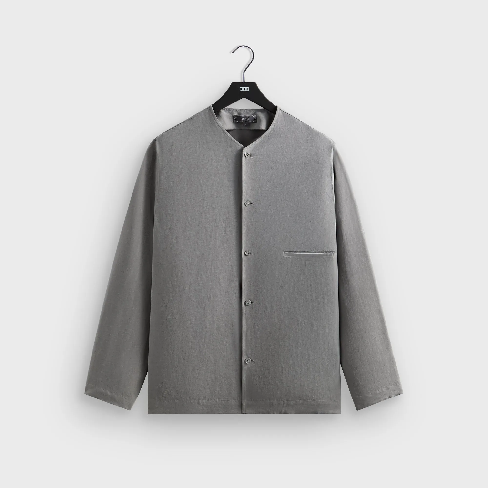 Hooded Comfort Fit Packable design Kith Cupro Linen Caelen Shirt - Fin