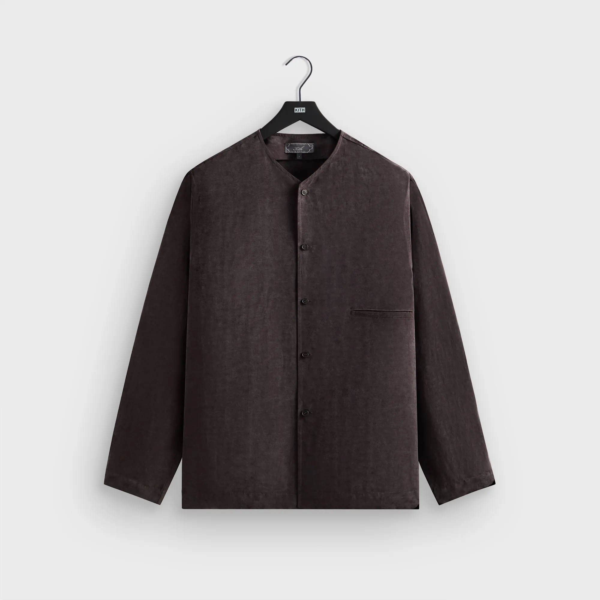 wrinkle free finish Heavyweight Warmth Kith Cupro Linen Caelen Shirt - Kindling