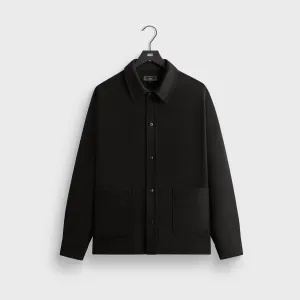 Kith Double Weave Boxy Collared Overshirt - Black Ergonomic Drape