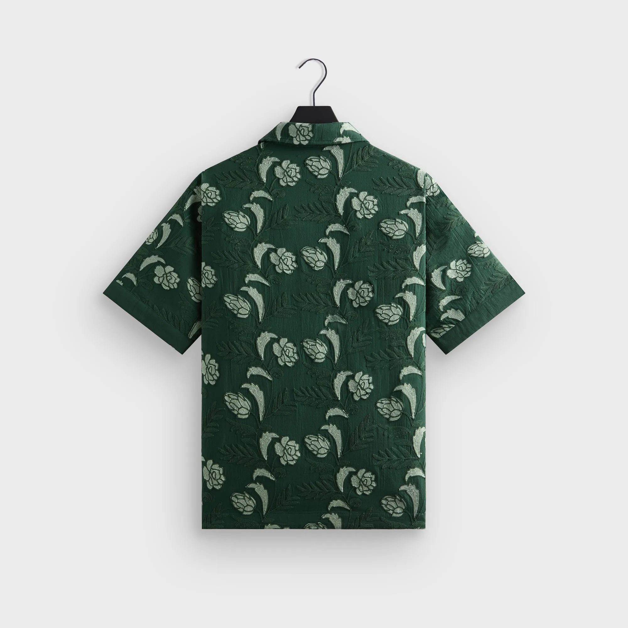 Convertible Silhouette Soft Comfort Design Kith Embroidered Floral Woodpoint Shirt - Vitality