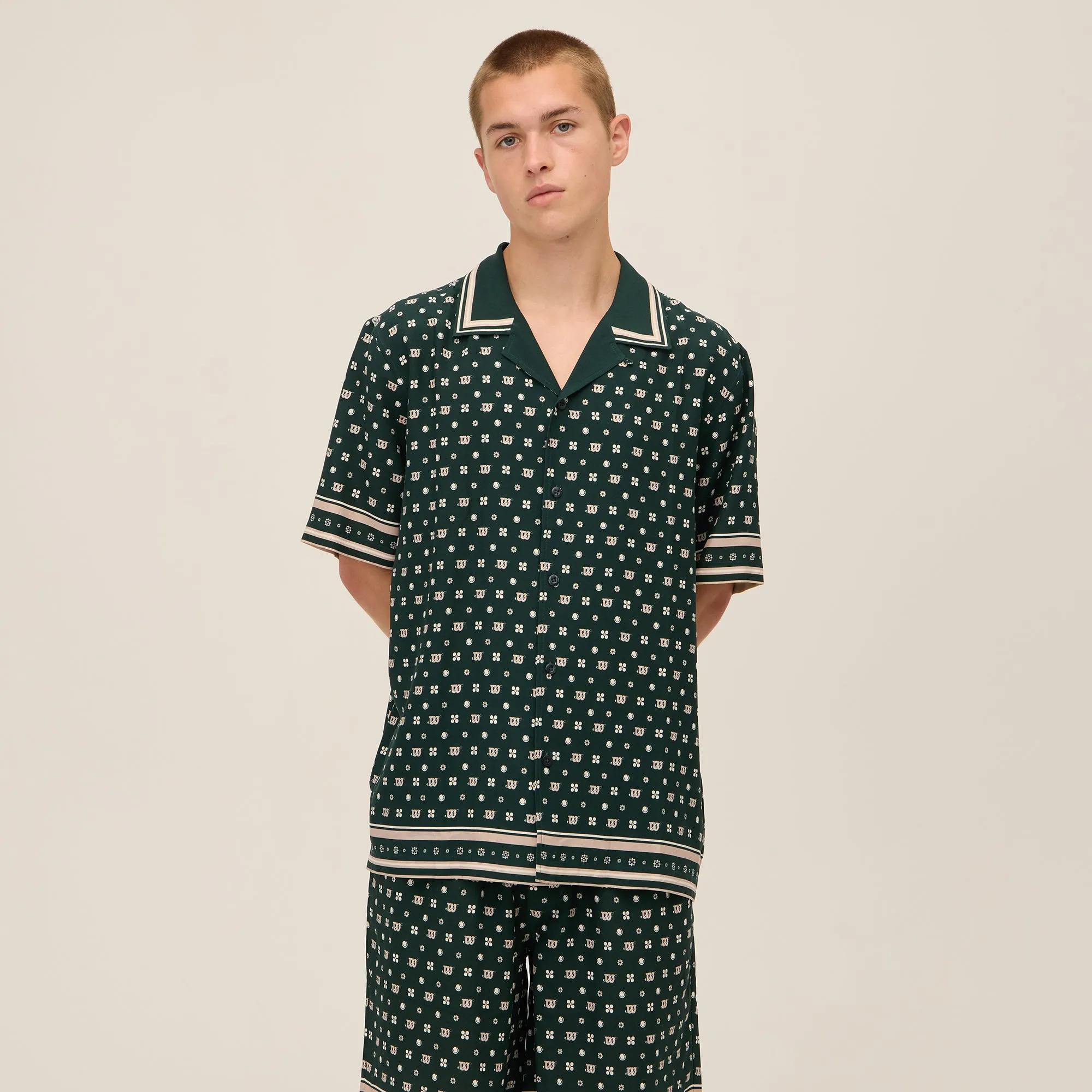 Kith for Wilson Silk Lyocell Thompson Camp Collar Shirt - Stadium All Weather Adaptability