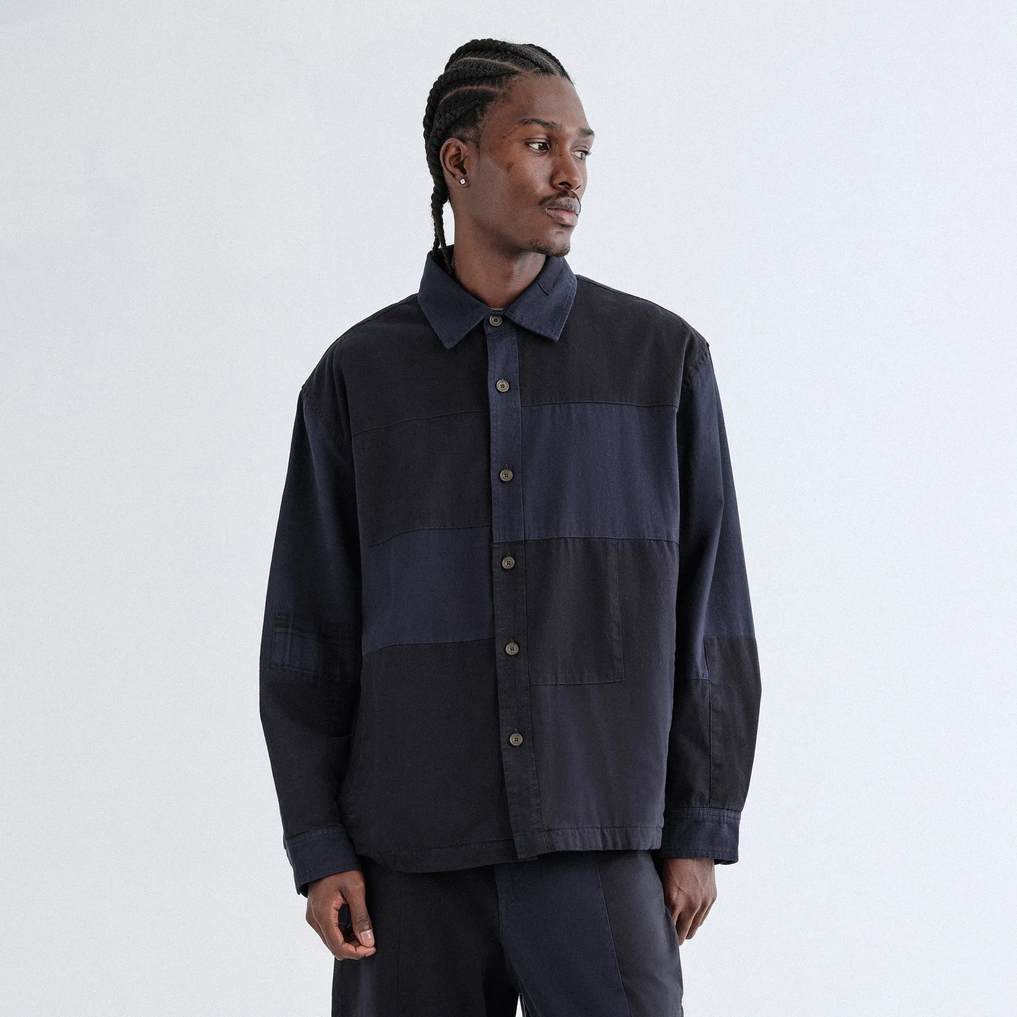 Nylon Shell Construction Kith Garment Dyed Isaiah Buttondown - Ink