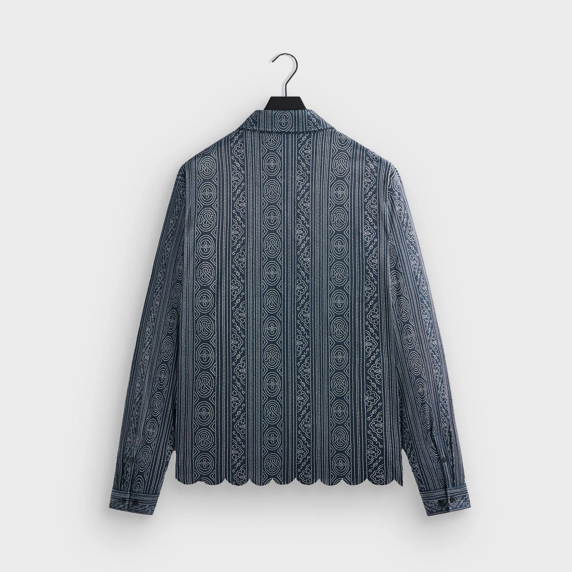 Double Stitched Seams Kith Isaac Microsuede Long Sleeve Button Down - Nocturnal