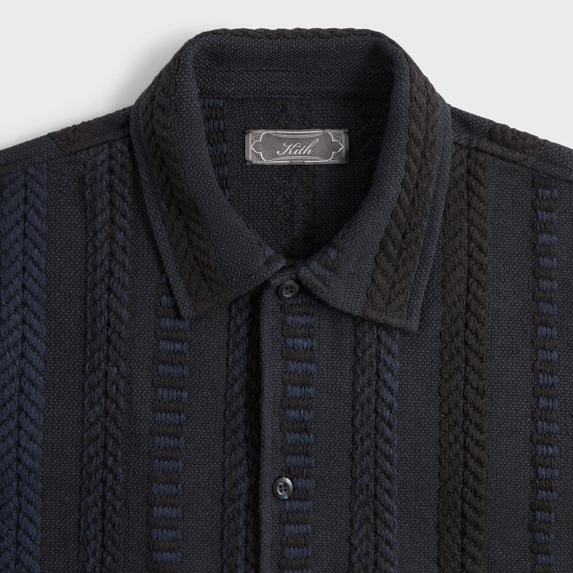 Kith Mixed Stripe Tweed Boxy Collared Overshirt - Nocturnal MoistureWickingTechnology