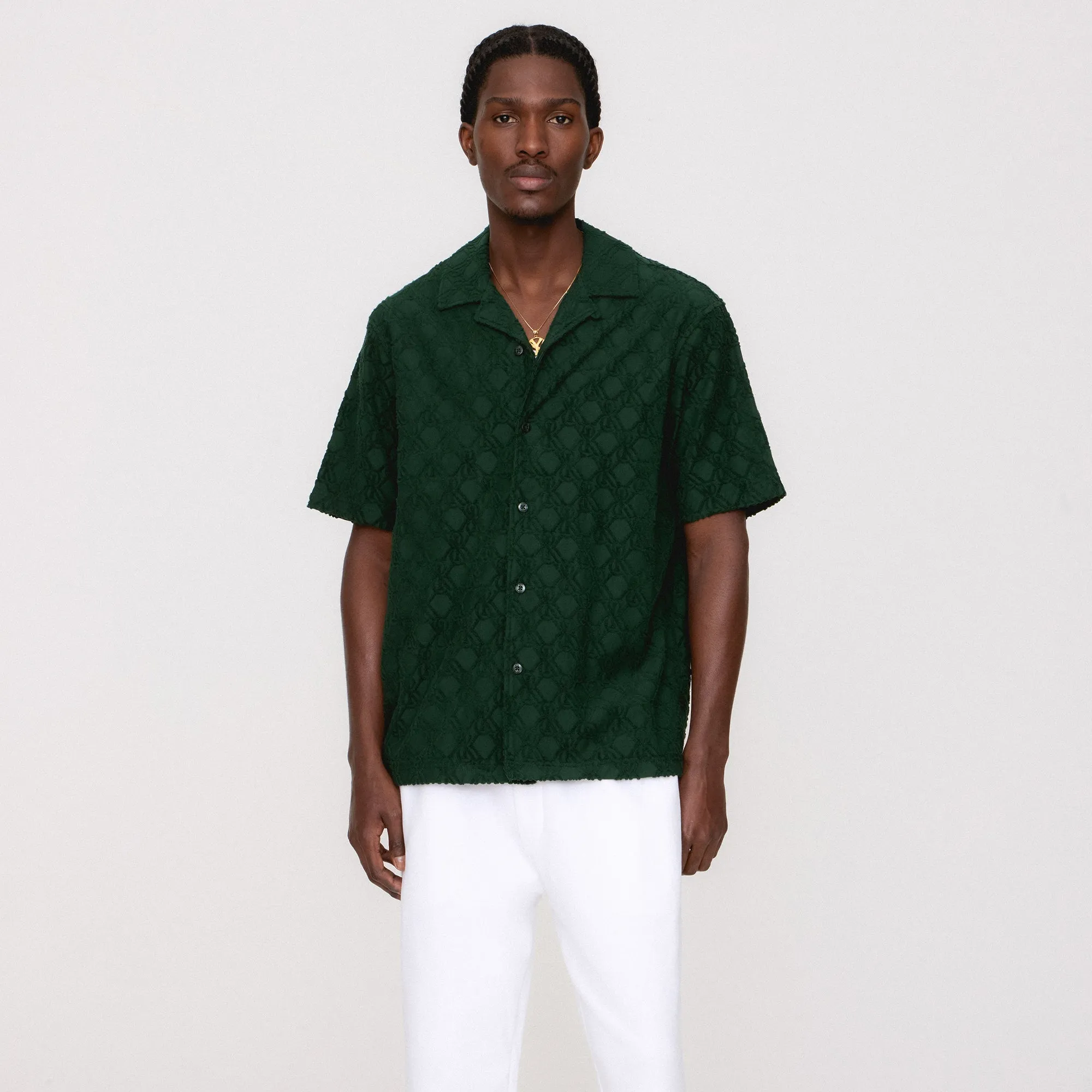 Kith Monogram Terry Thompson Camp Collar Shirt - Stadium Layered Look Hidden Ventilation Zones