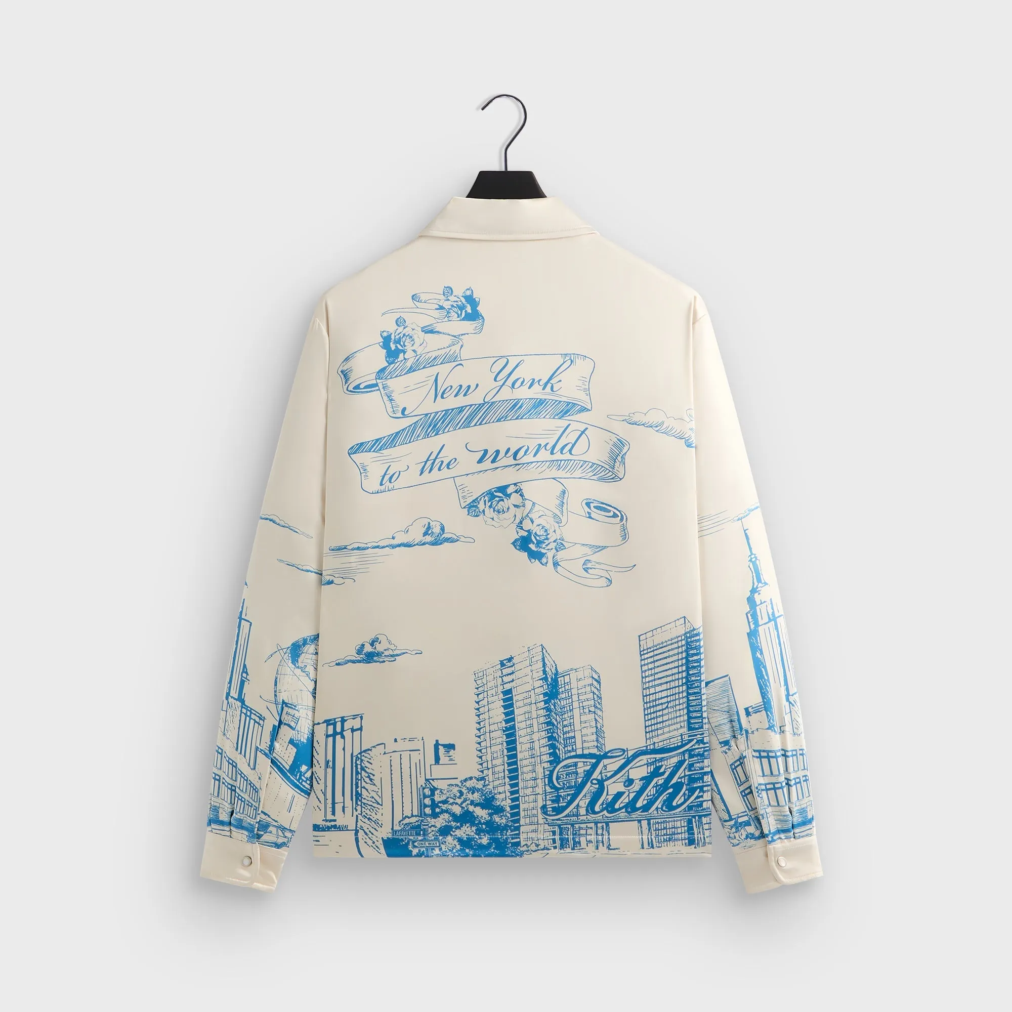 Slim Fit Styles Kith Scenic Long Sleeve Boxy Collared Overshirt - Sandrift