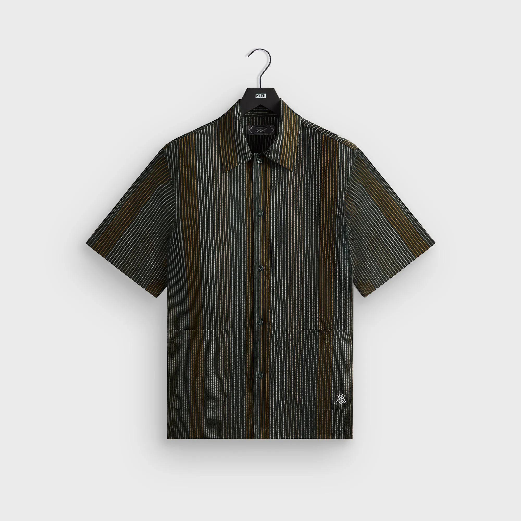Kith Seersucker Boxy Collared Overshirt - Stadium Simple Look Casual Classic
