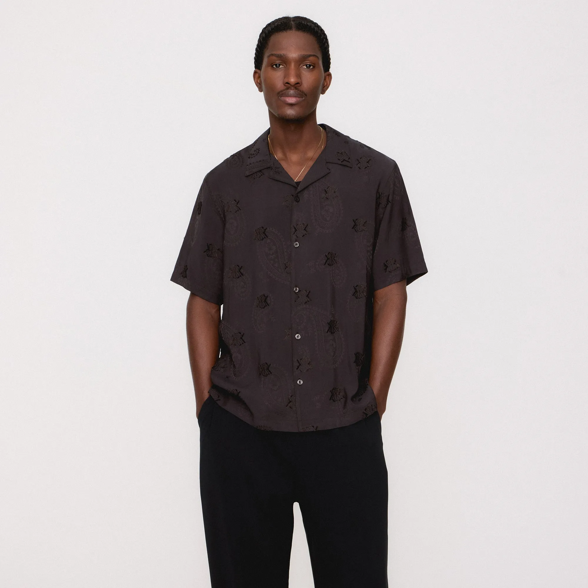 Low Profile Logoing Top Guard Kith Short Sleeve Thompson Camp Collar Shirt - Kindling