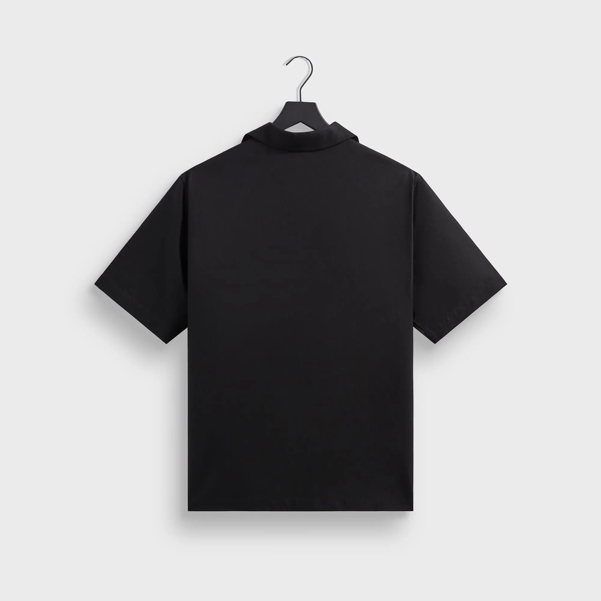Kith Silk Cotton Thompson Camp Collar Shirt - Black Bonded Edge Finish Non Restrictive Fit