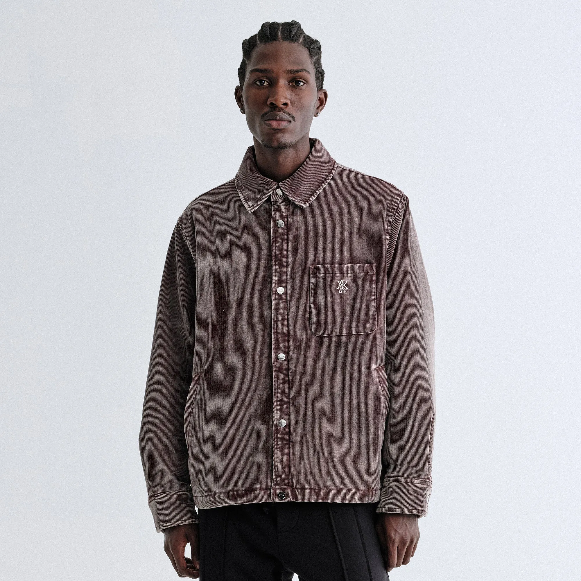 Kith Washed Corduroy Brixton Puffed Shirt Jacket - Saddle Convertible Collar Style
