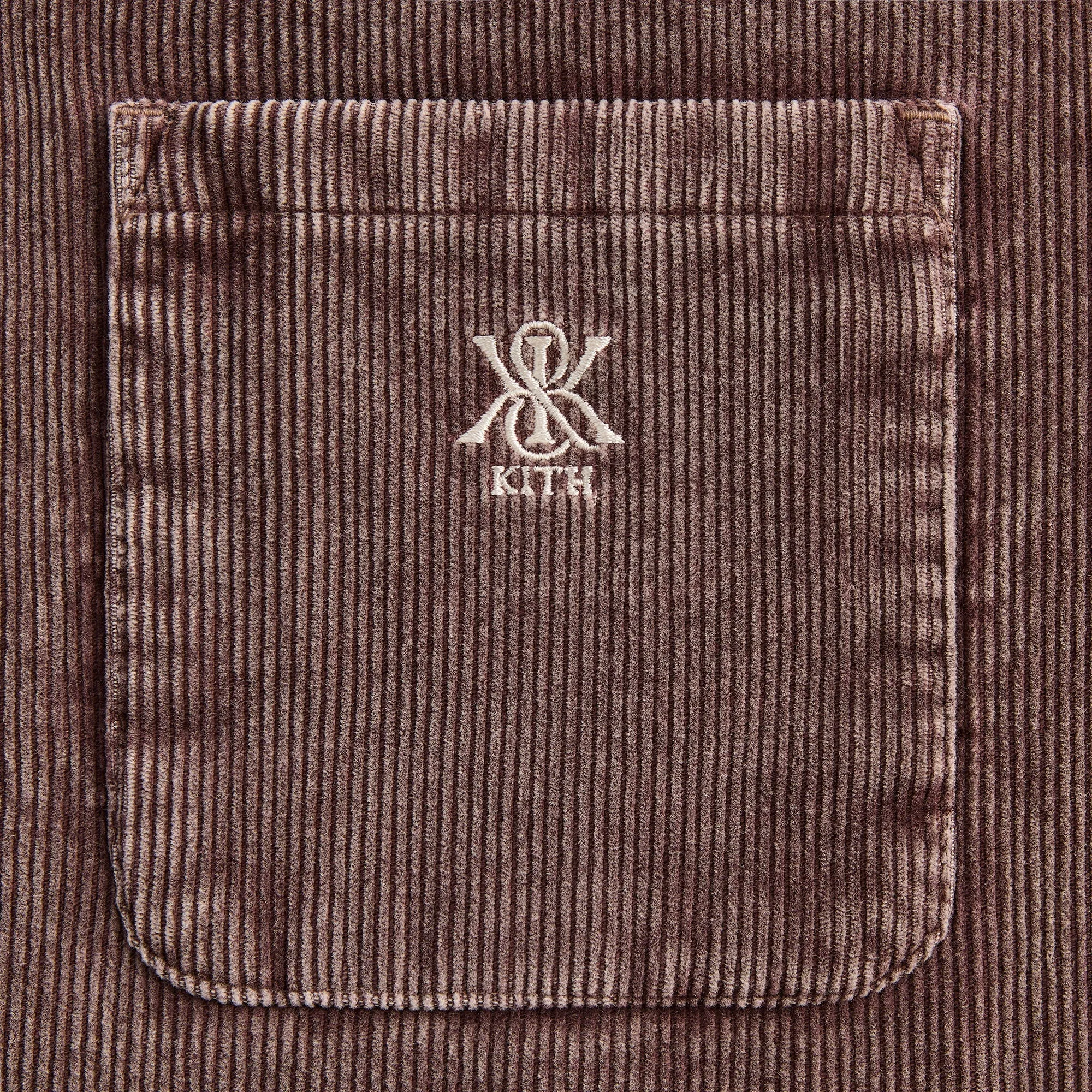 Kith Washed Corduroy Brixton Puffed Shirt Jacket - Saddle Lightweight Polyester Blend Stylish Basics