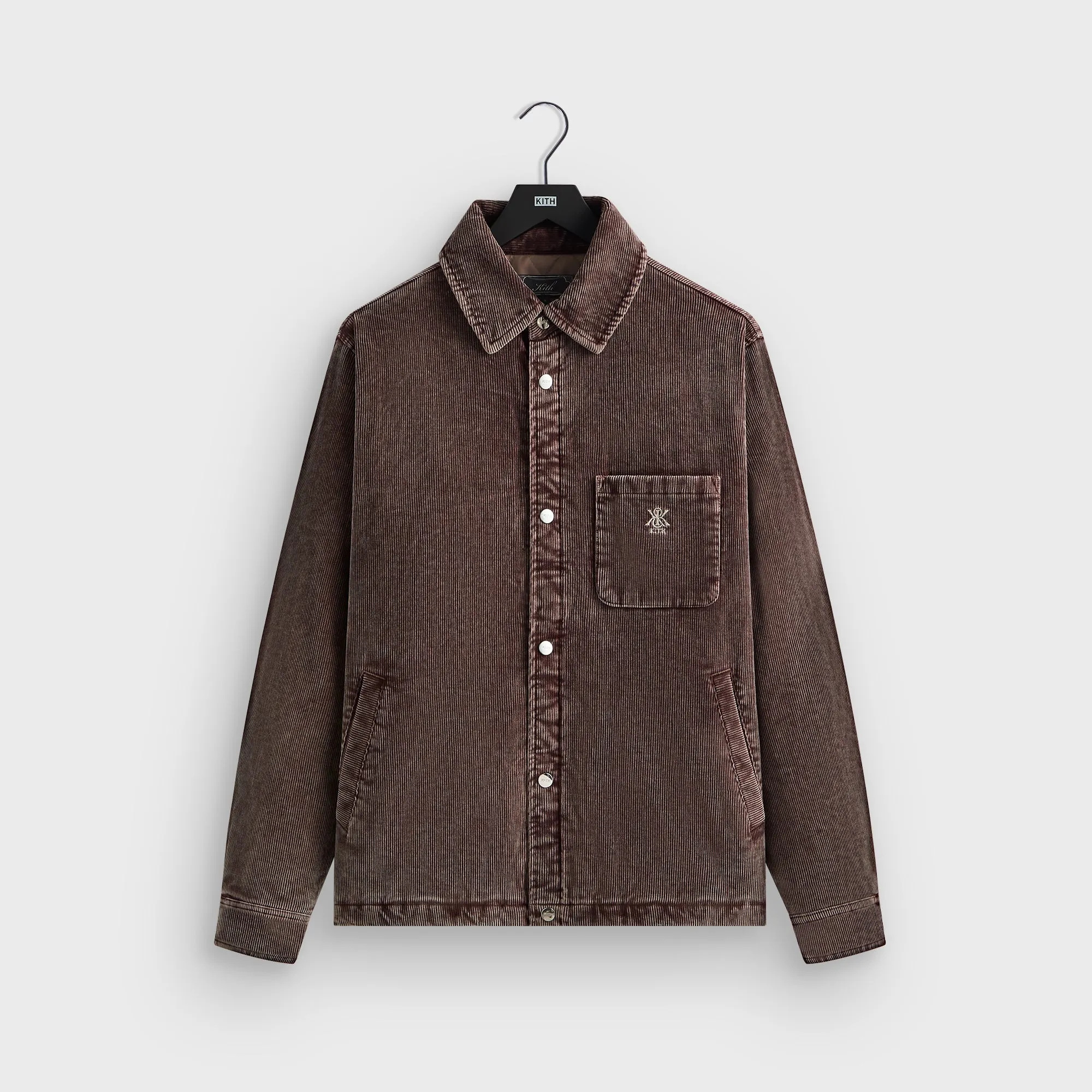 Roll Up Storage Design HeatRetentionTechnology Kith Washed Corduroy Brixton Puffed Shirt Jacket - Saddle