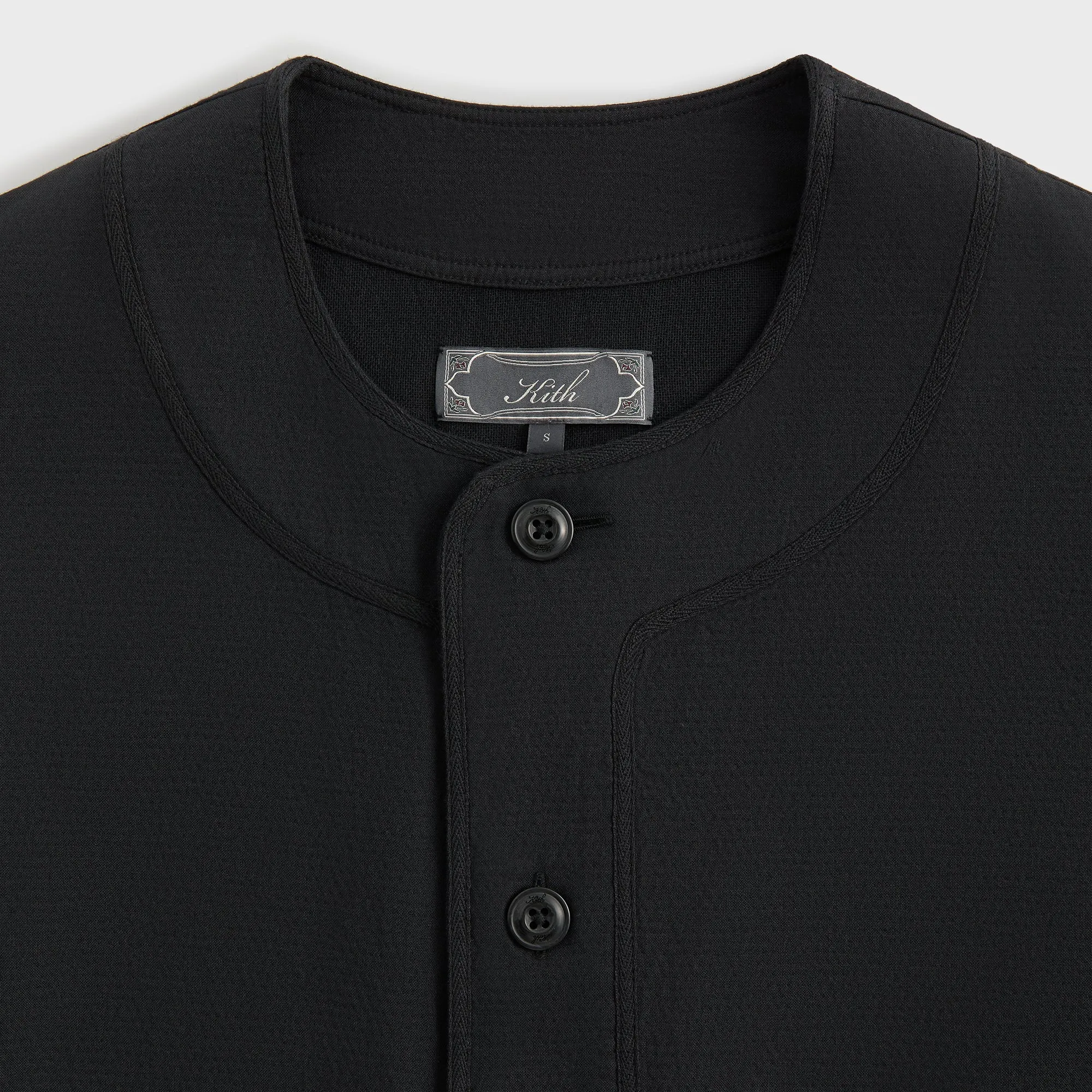 Breathable Design Bonded Edge Finish Kith Willis Baseball Shirt - Black