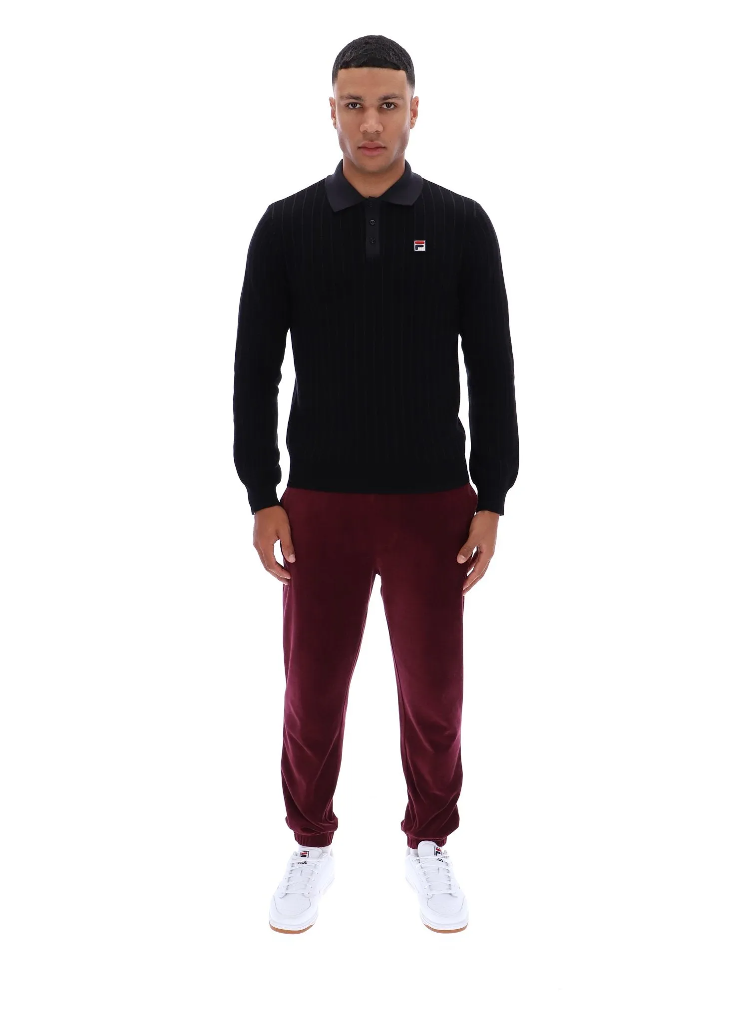 Kobe Striped Knit Polo Classic Layer SoftenedTexturedWeave