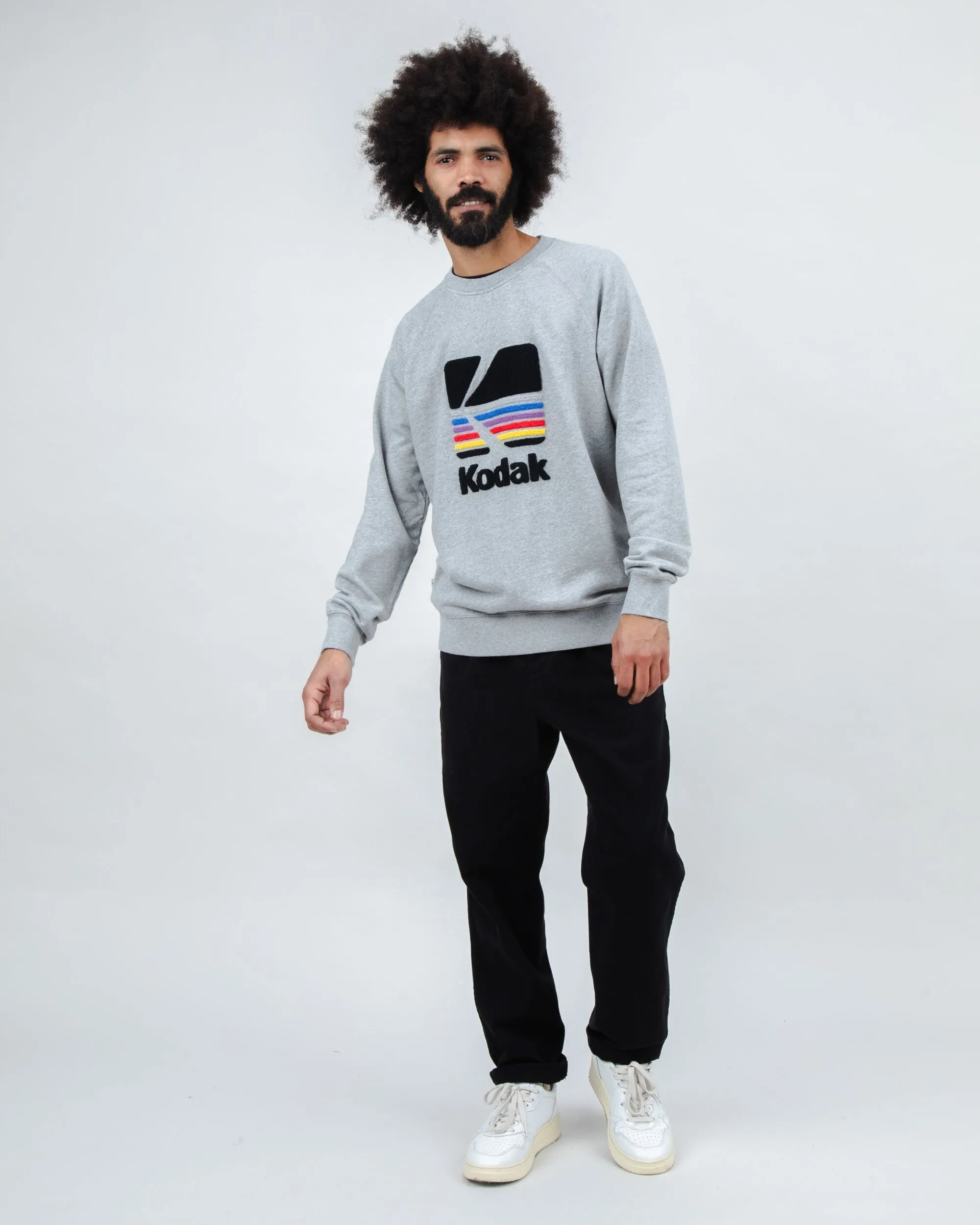 Versatile Look Tweed Kodak Logo Sweatshirt Grey Melange