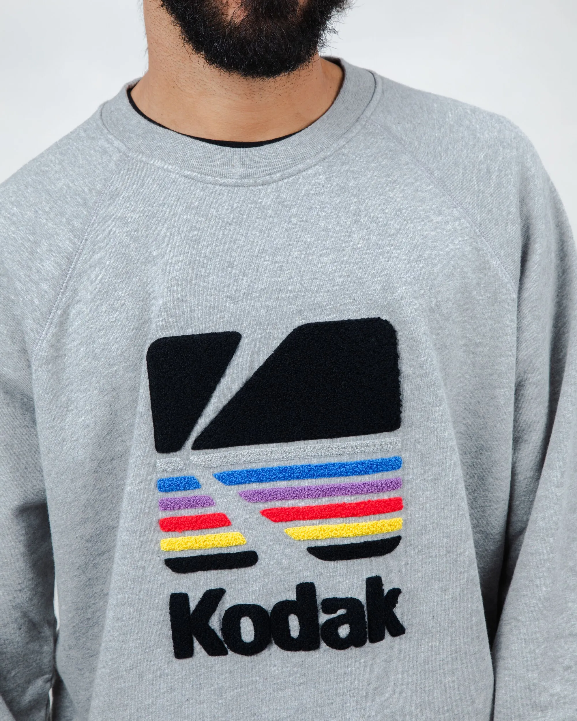Kodak Logo Sweatshirt Grey Melange good for weekends Chic Design