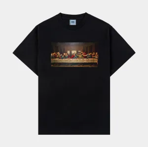 Last Supper Mens Short Sleeve Shirt (Washed Black) Sun Protection Anti microbial coating