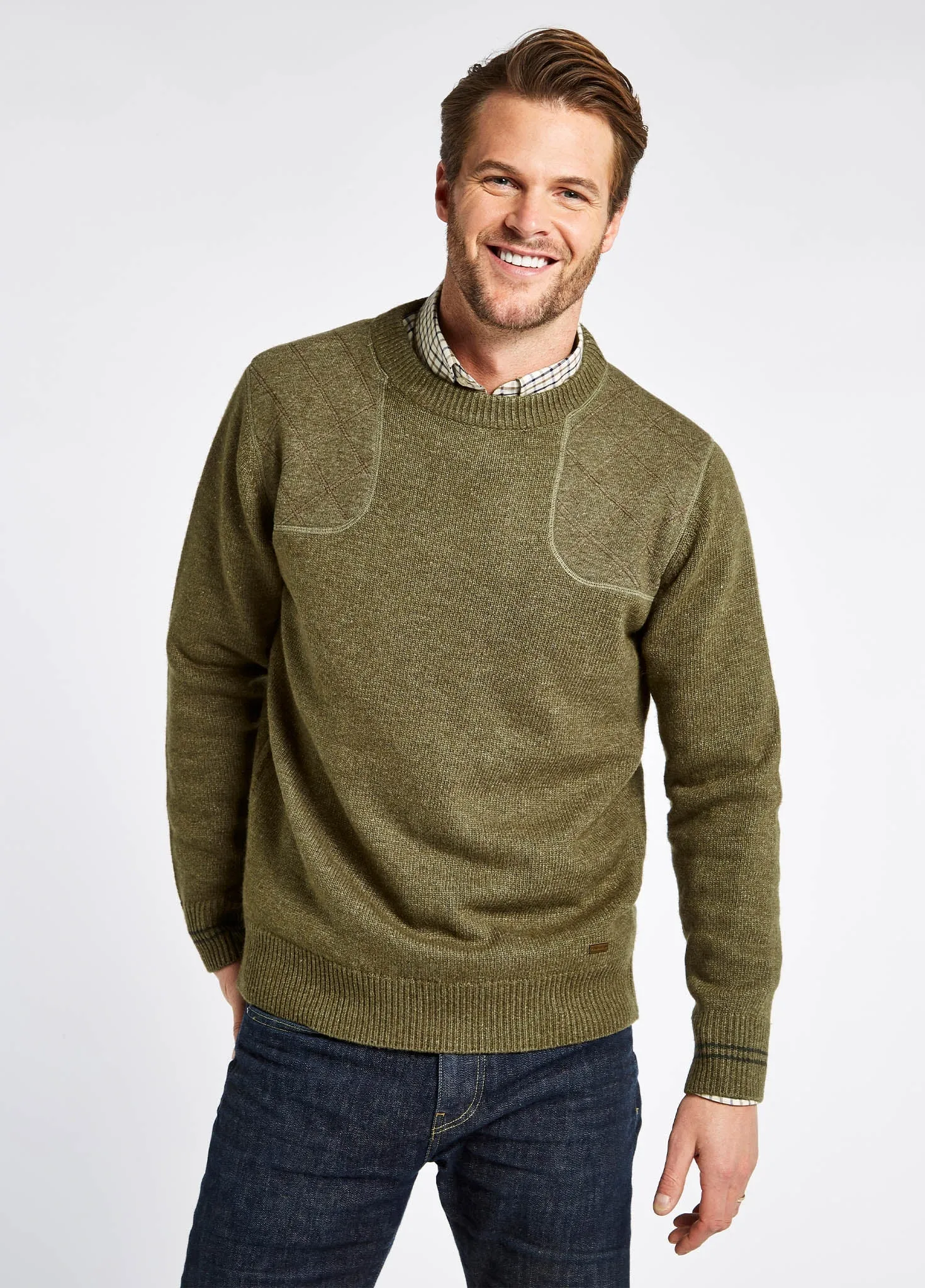 AntiPillingFabric Clarinbridge Men's Crew Neck Sweater - Dusky Green