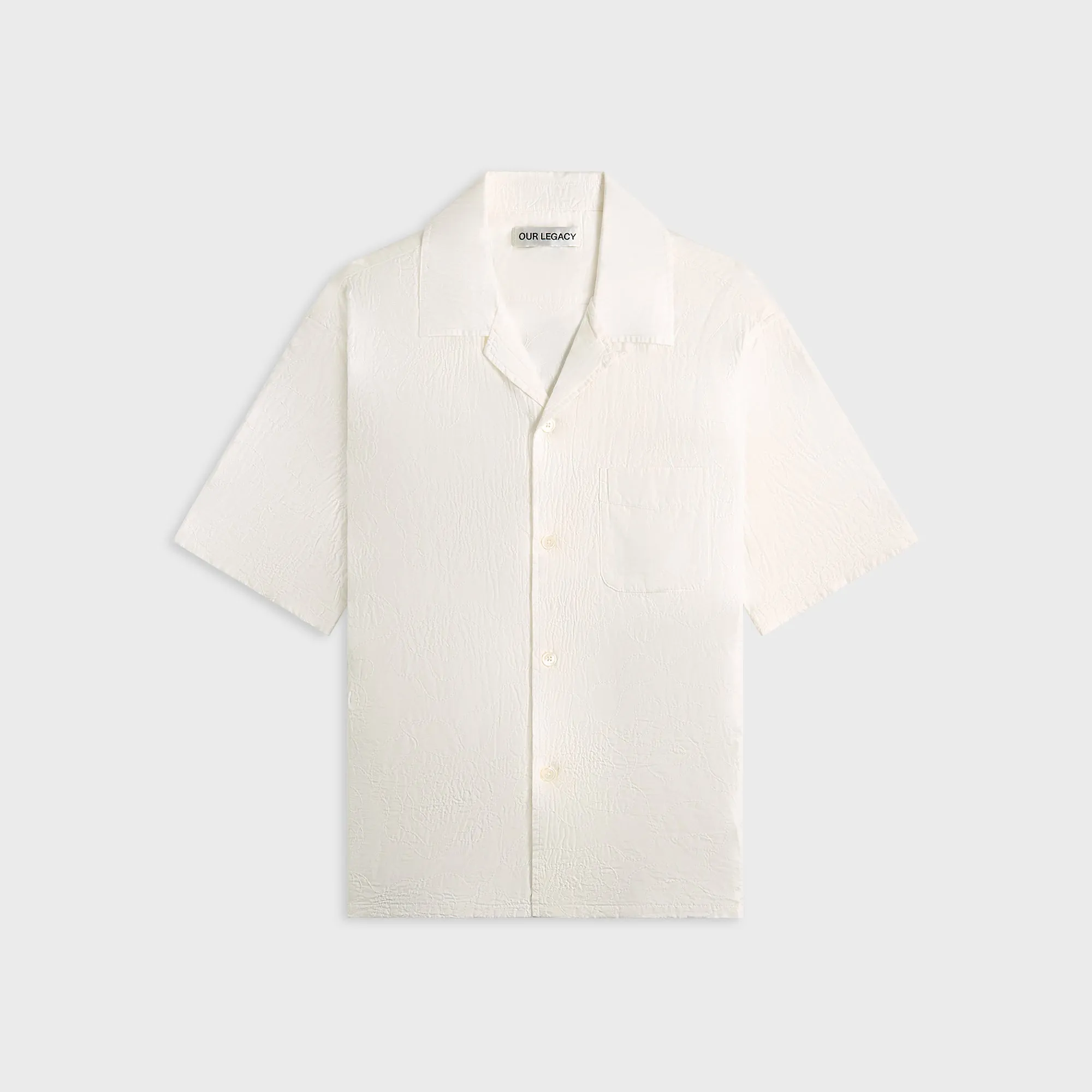 Everyday Fit Style Our Legacy Heusen Shirt - White Flower Embroidery