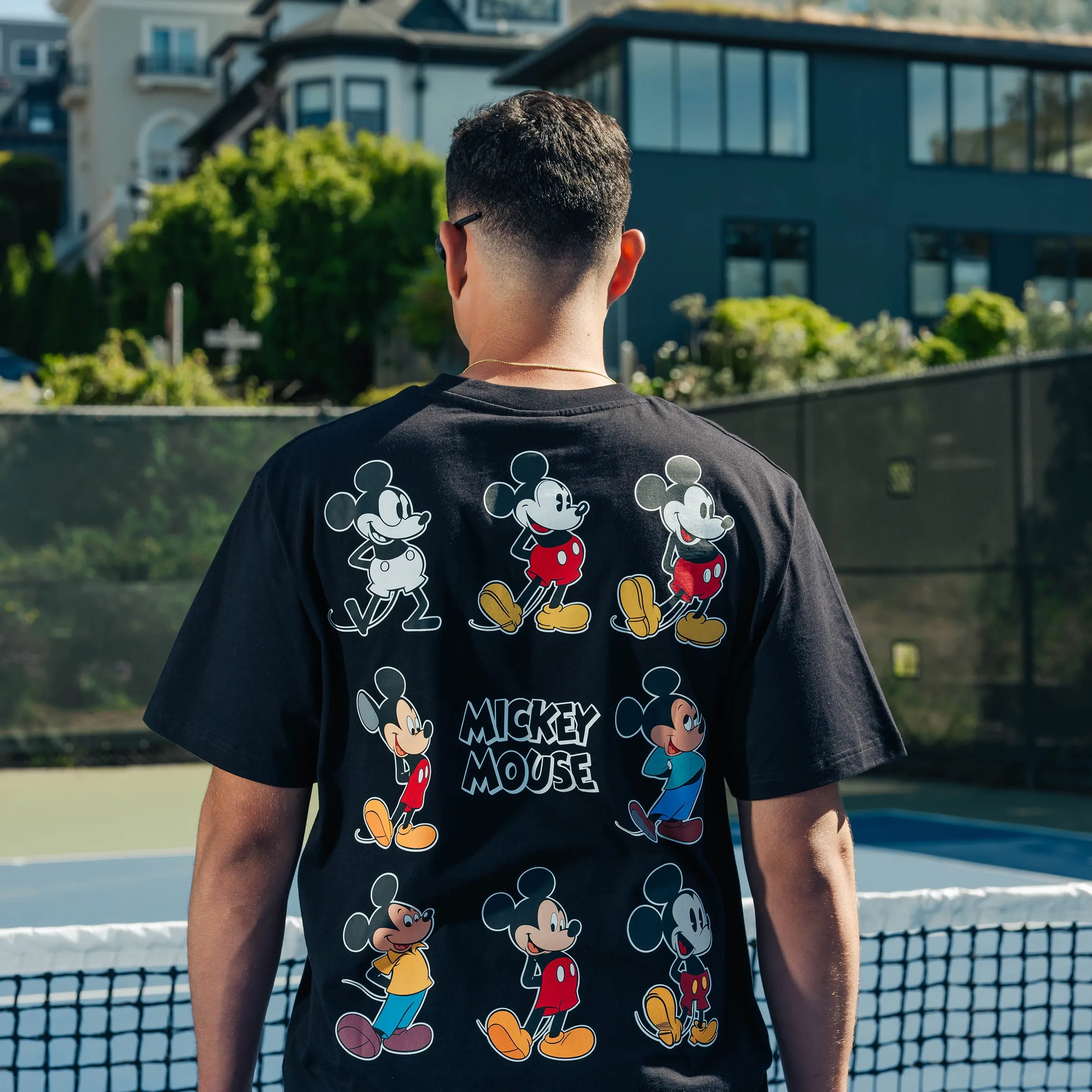 Disney Mickey and Friends By Shoe Palace Mickey Evolution Mens Short Sleeve Shirt (White/Black) Sporty Comfort Fit