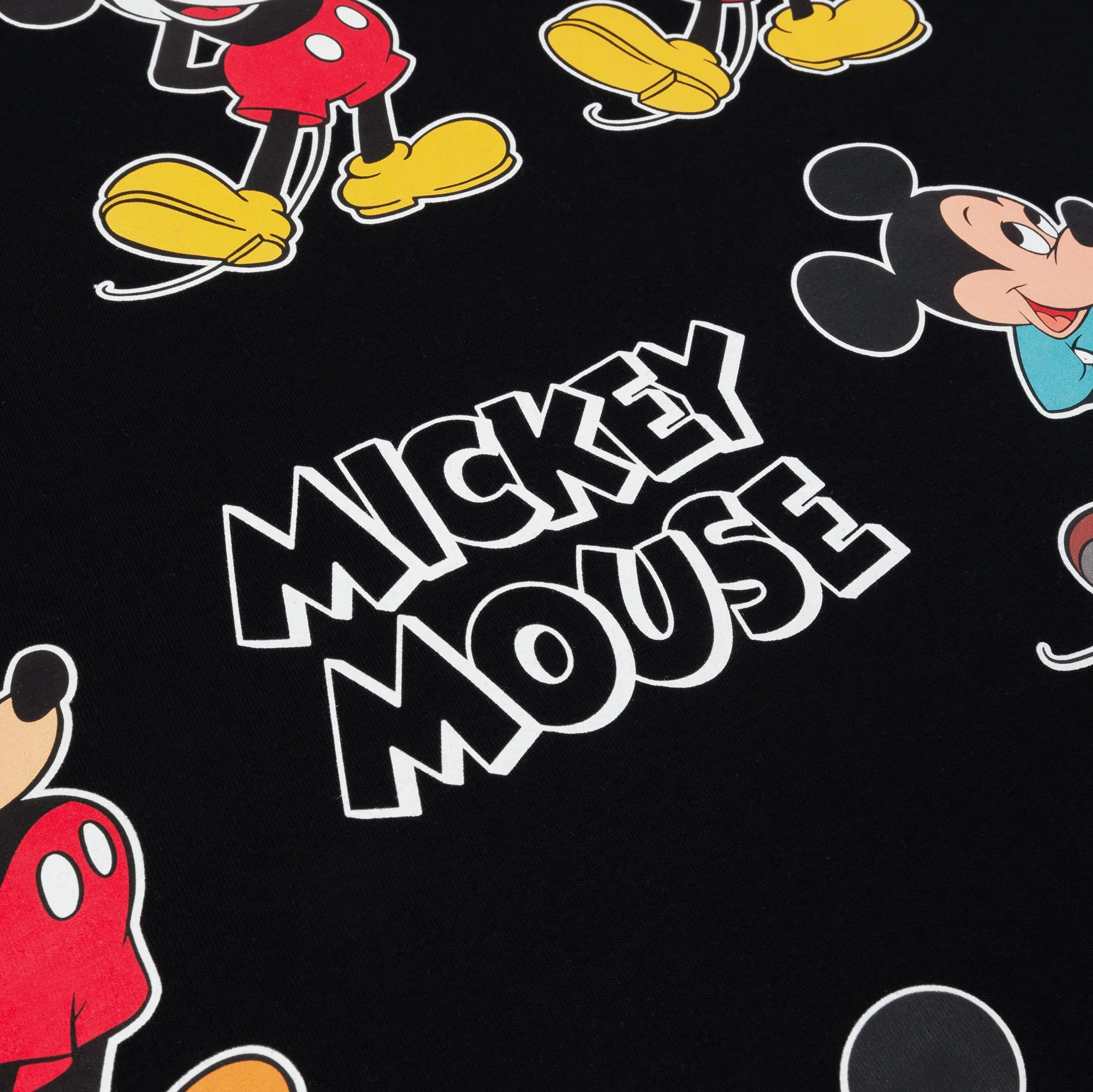 Disney Mickey and Friends By Shoe Palace Mickey Evolution Mens Short Sleeve Shirt (White/Black) casual top Functional Side Gussets