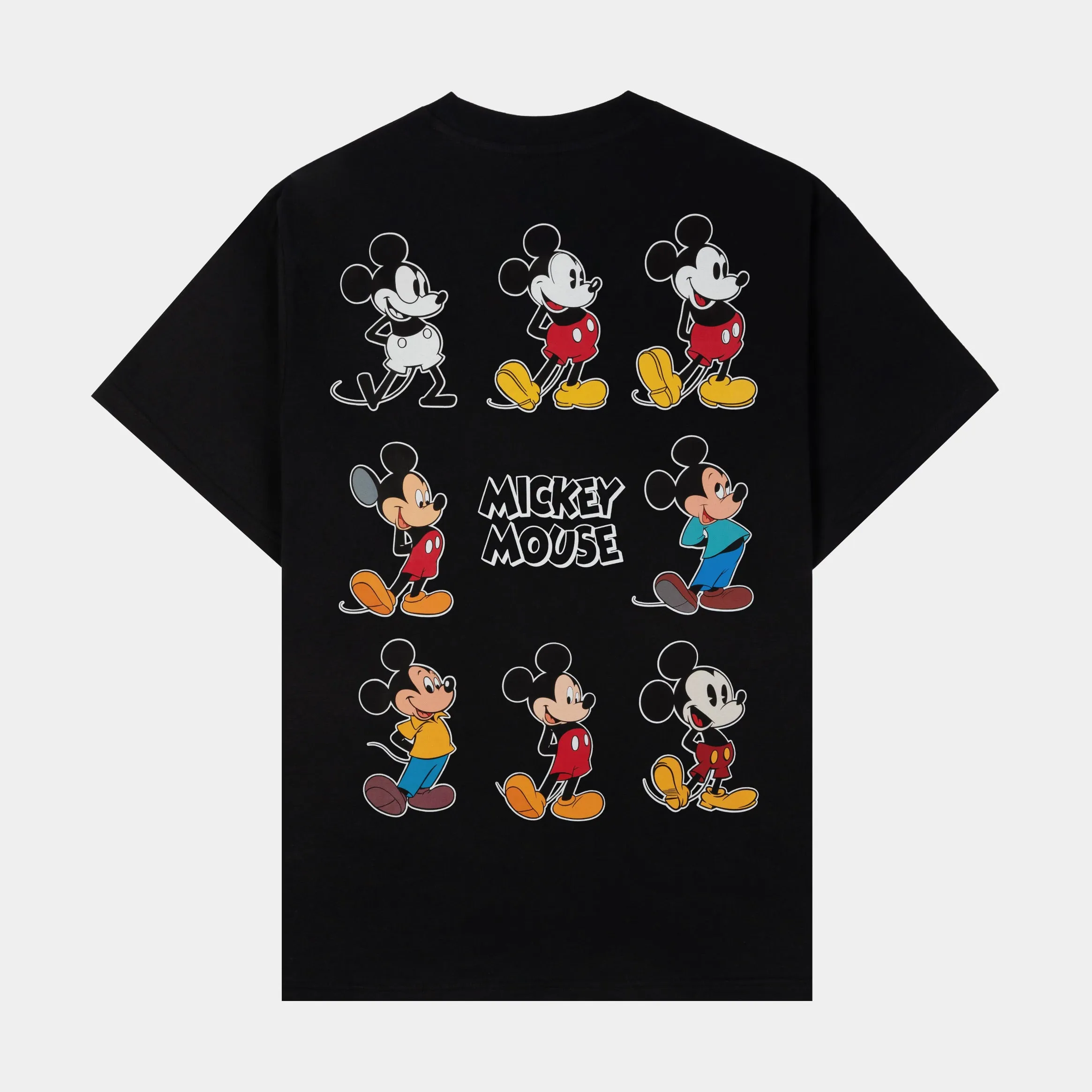 Disney Mickey and Friends By Shoe Palace Mickey Evolution Mens Short Sleeve Shirt (White/Black) Classic and Comfy