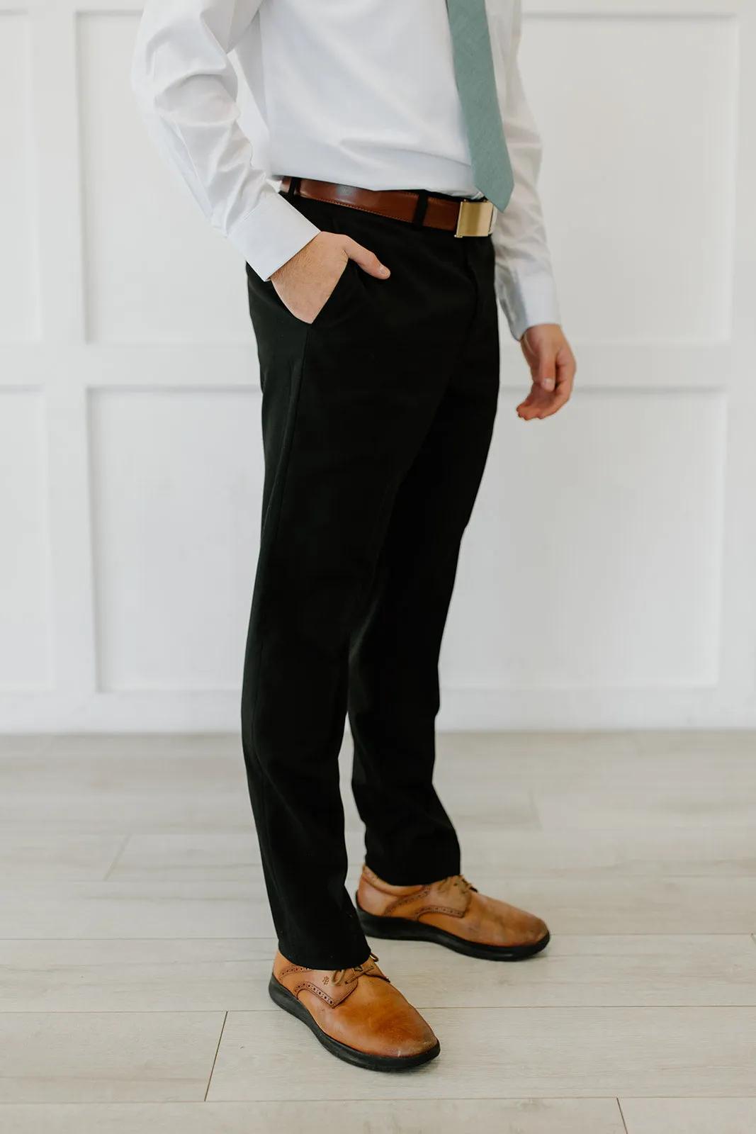 Flexible Ankle Cuffs Comfortable Wear Legacy Suit Pant Black