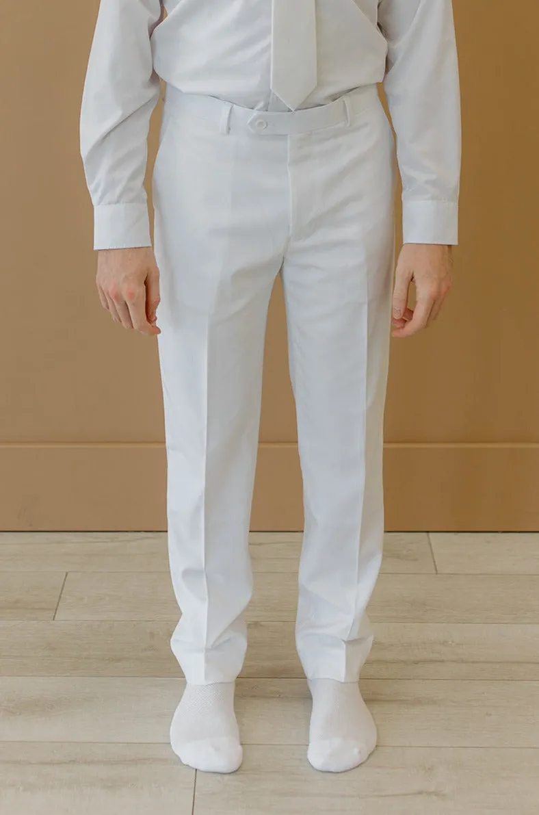 Stretch Panels Legacy Suit Pant White