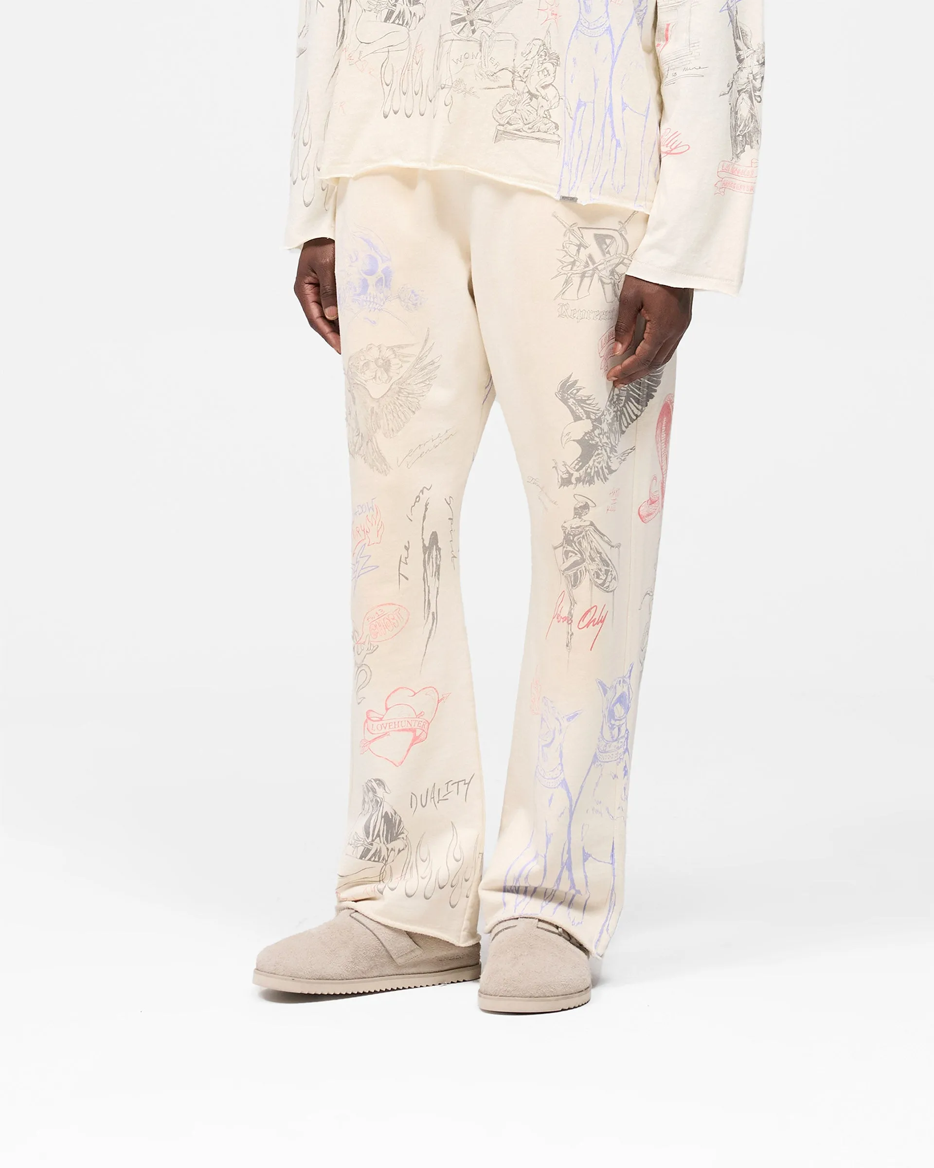 GussetedCrotch Layered Panel Design Legacy Sweatpant - Buttercream