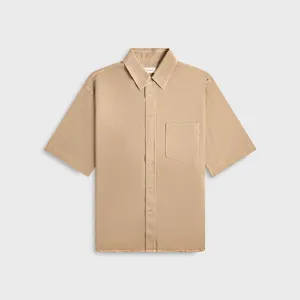 Classic Casual Look Lemaire Short Sleeve Denim Shirt - Natural Beige