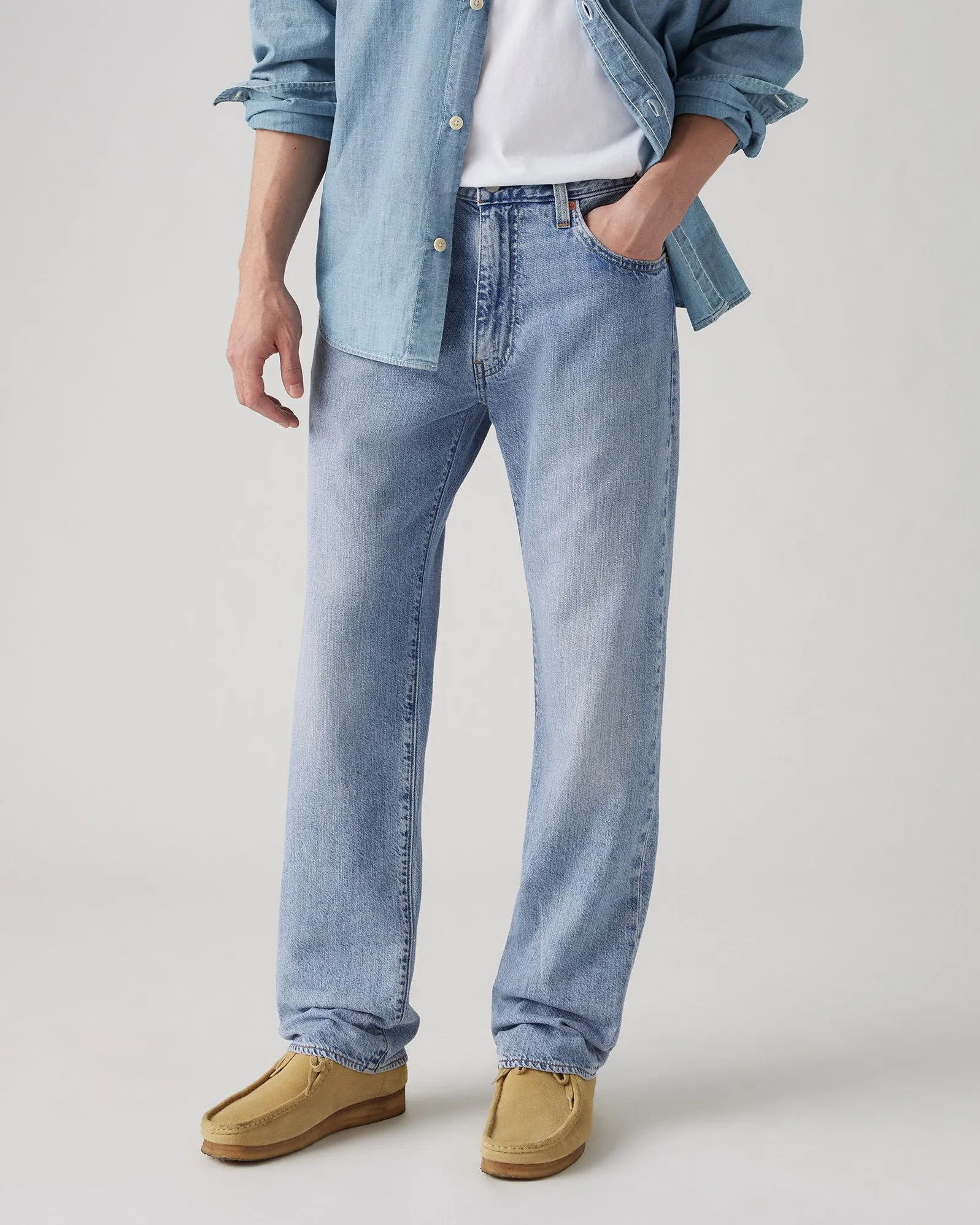 Fade Resistant Wash Levi's? 555 Lightweight Relaxed Straight Mens Linen  Denim Jeans - Call Me Again