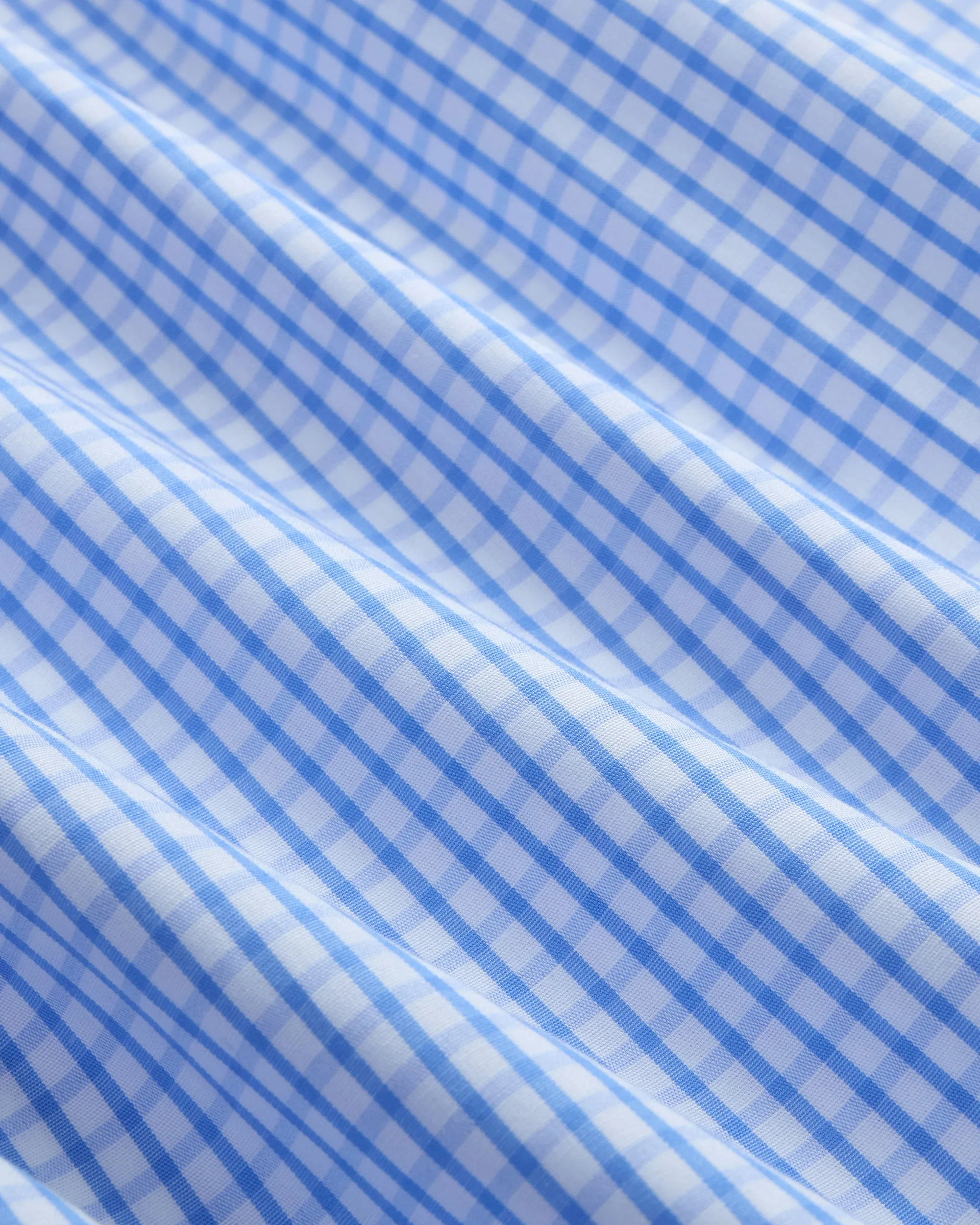 Casual Style Light Blue Check Spread Collar Dress Shirt - Trim Fit
