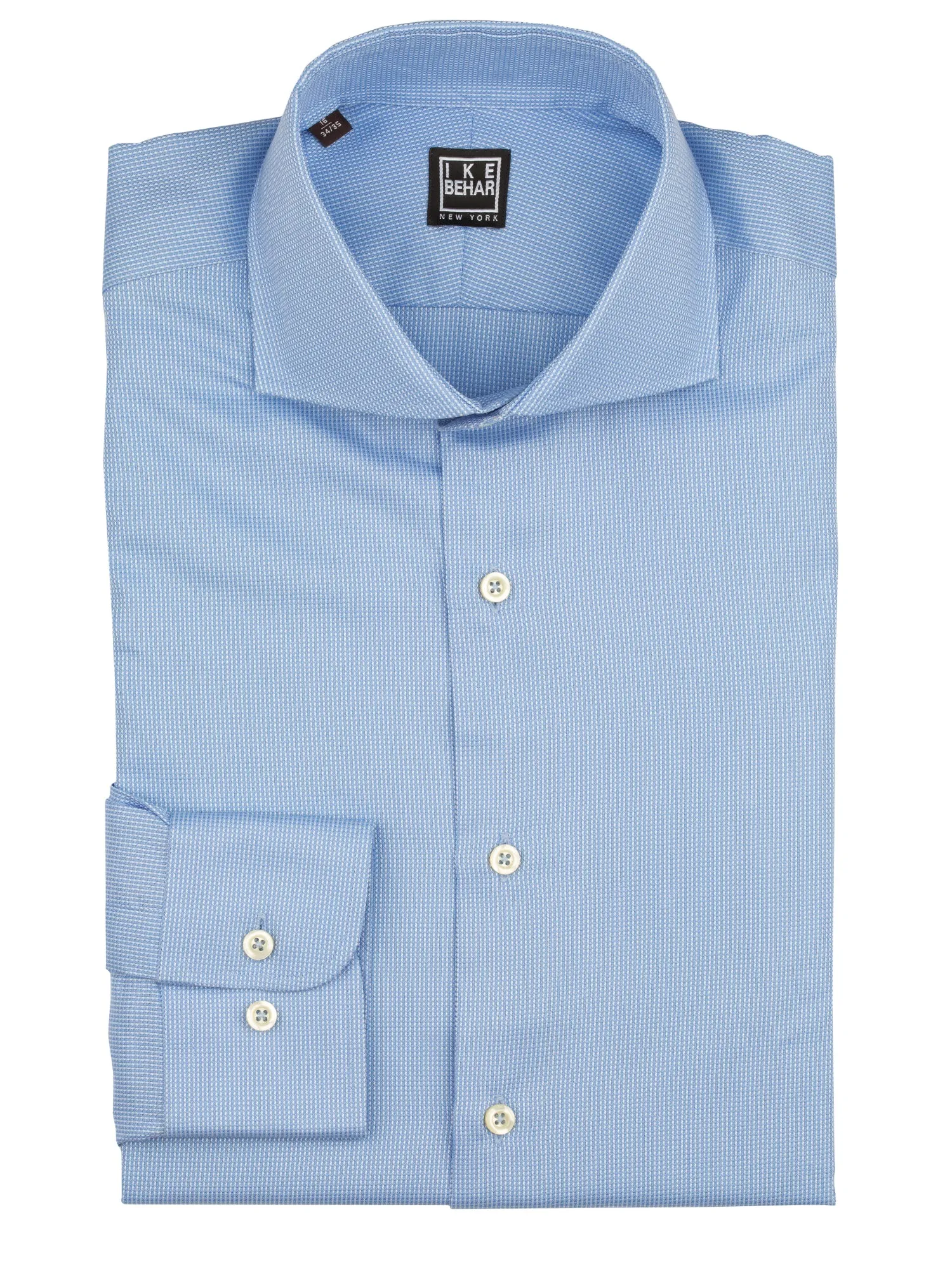 Day-To-Night Wear Light Blue Panama Texture Weave Dress Shirt