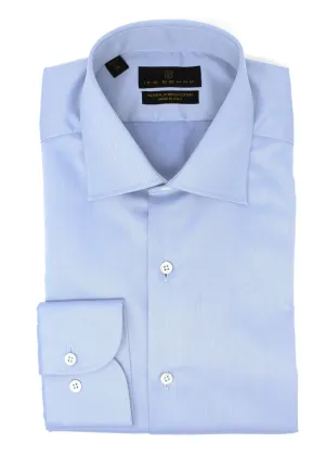 Breathable Lining Light Blue Twill Natural Stretch Cotton Dress Shirt