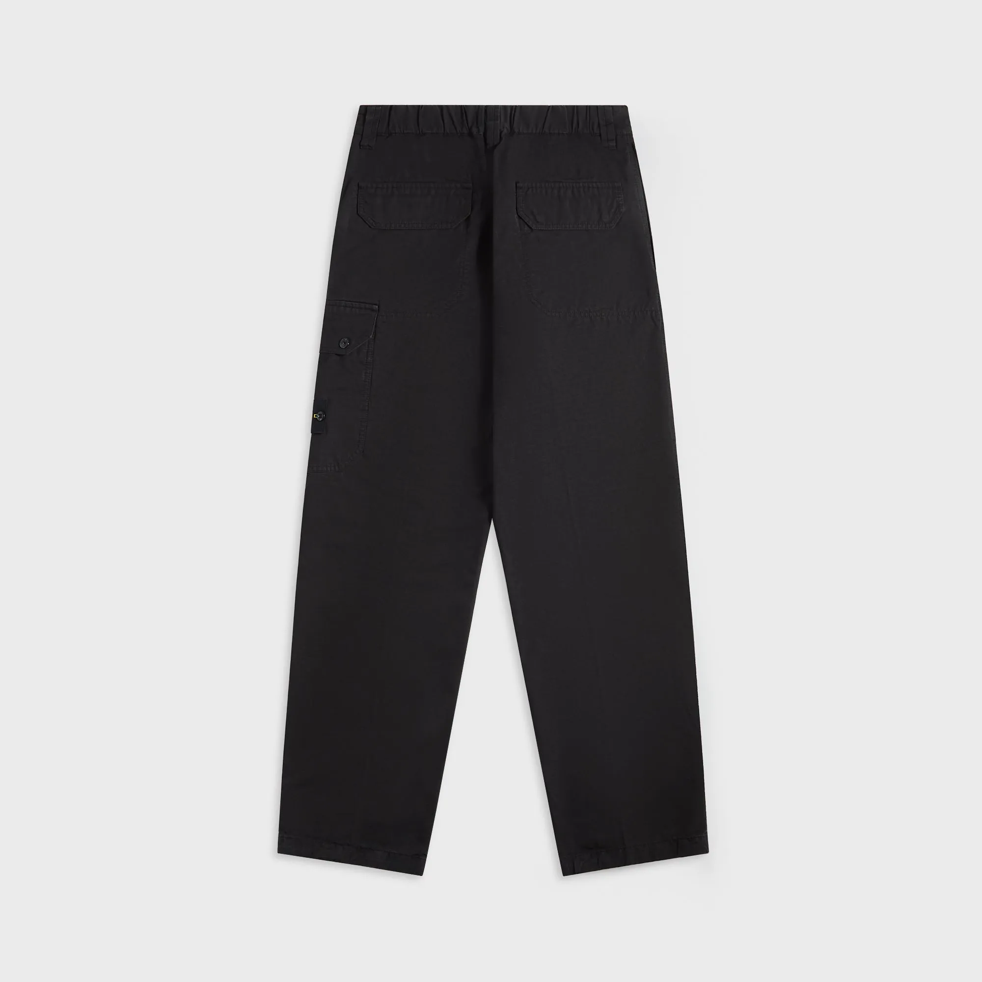 Slim Fit Design Smooth Texture Stone Island Trousers - Black