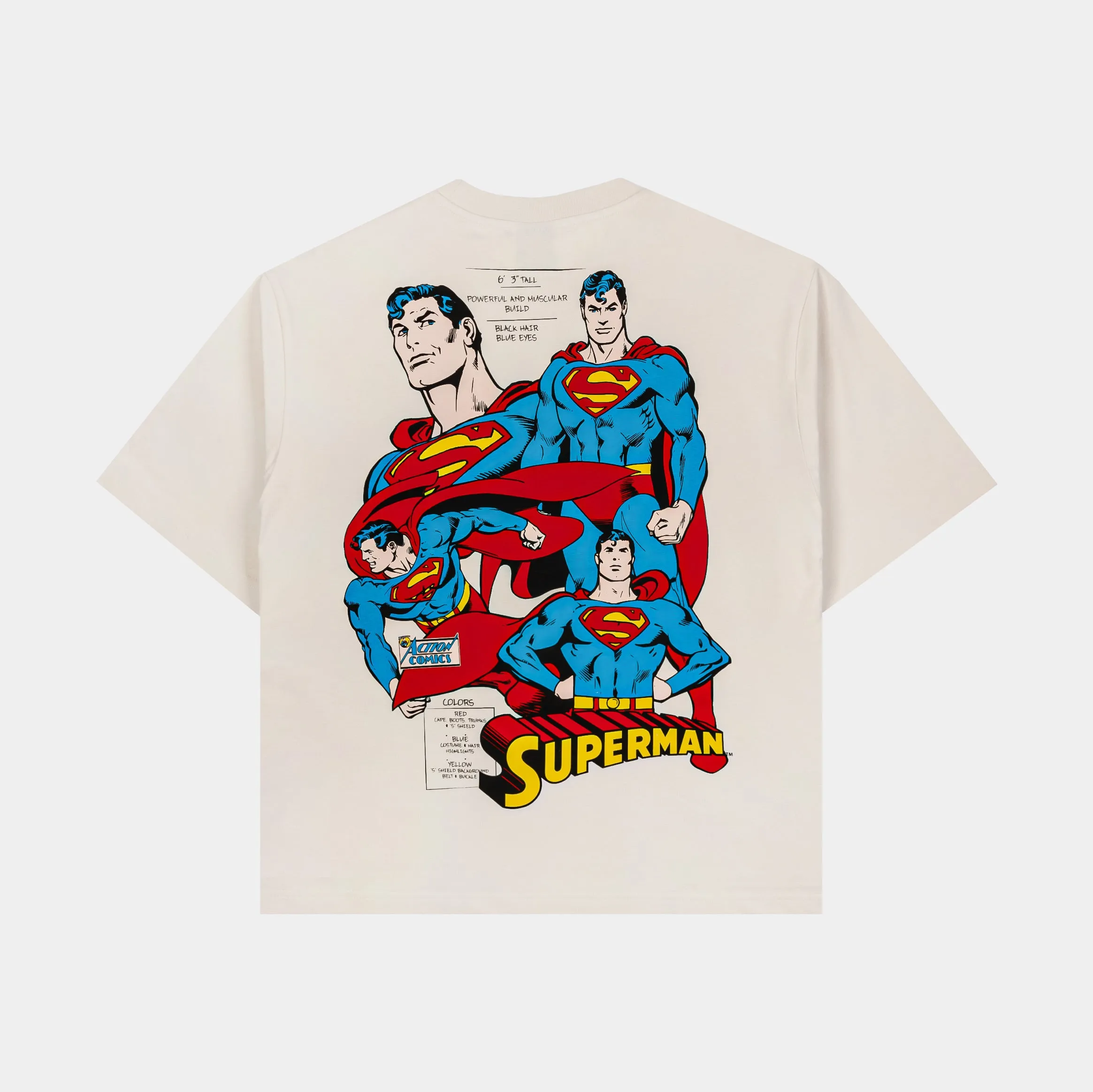 Chic Outfit Superman x Shoe Palace DC Mens Short Sleeve Shirt (Beige/Blue)