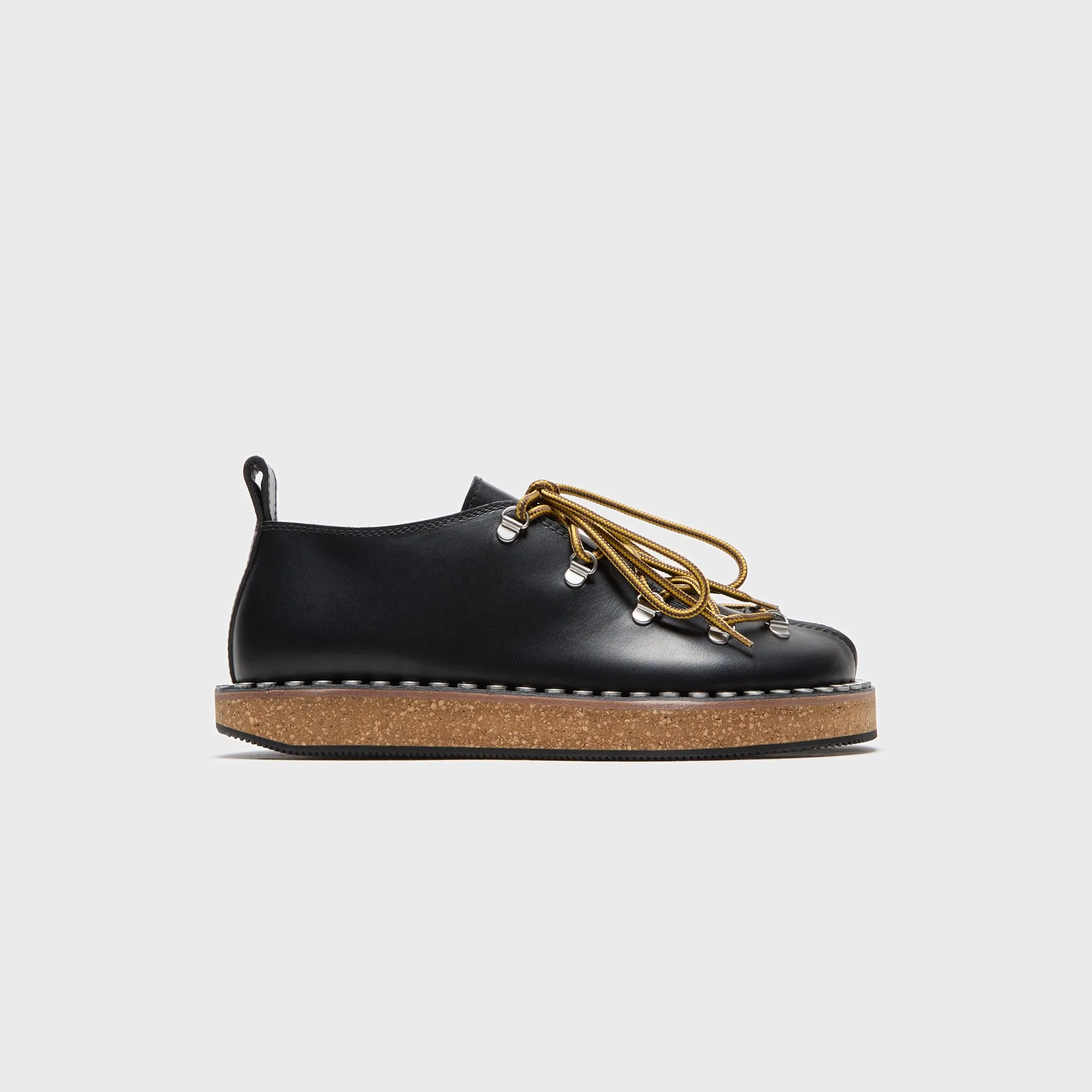 Cozy Lined Loewe Rivet Hiking Lace-Up - Black