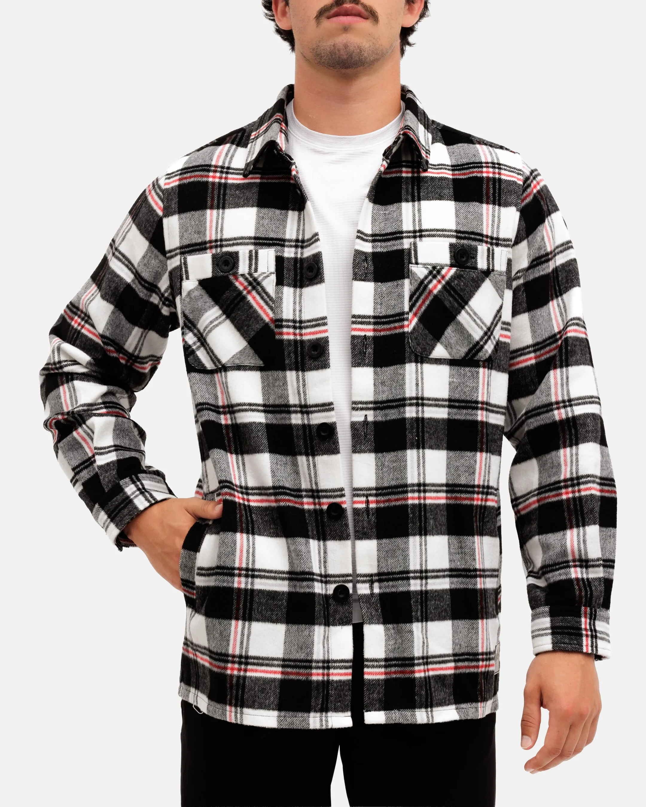 Winter Fashion Loon Lake Men's Heavyweight Flannel Overshirt